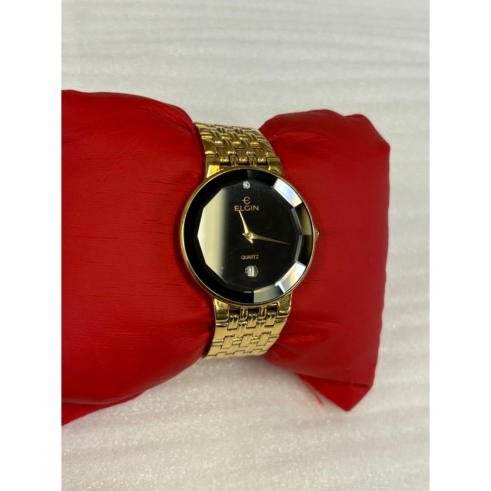Elgin National Watch Company Elgin FM178 Beveled Face Gold Tone Men’s Watch! New Battery! Size ONE SIZE - 2 Thumbnail