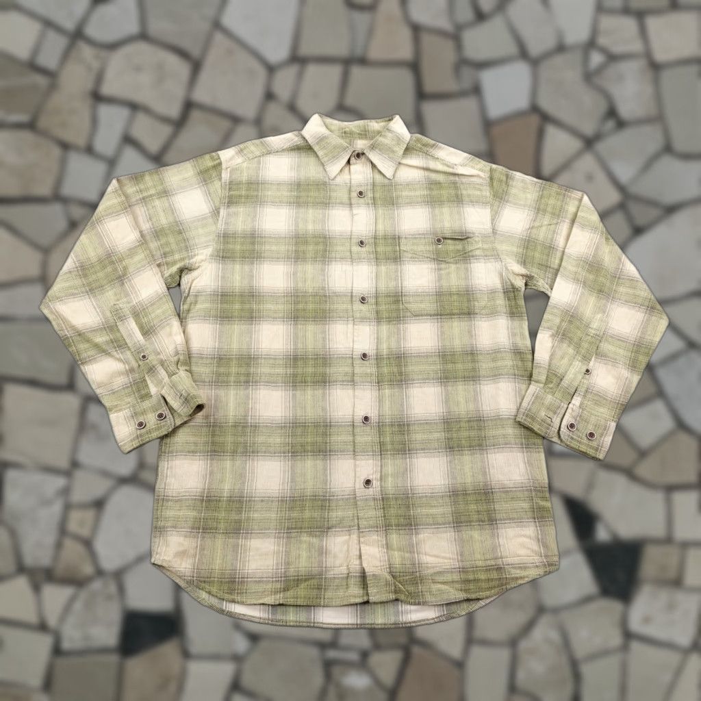 Scully Scully Shirt Men Medium Green Beige Plaid Corduroy Button Up Frontier Dress Casual Workwear Outdoors Mens Size US M / EU 48-50 / 2 - 1 Thumbnail
