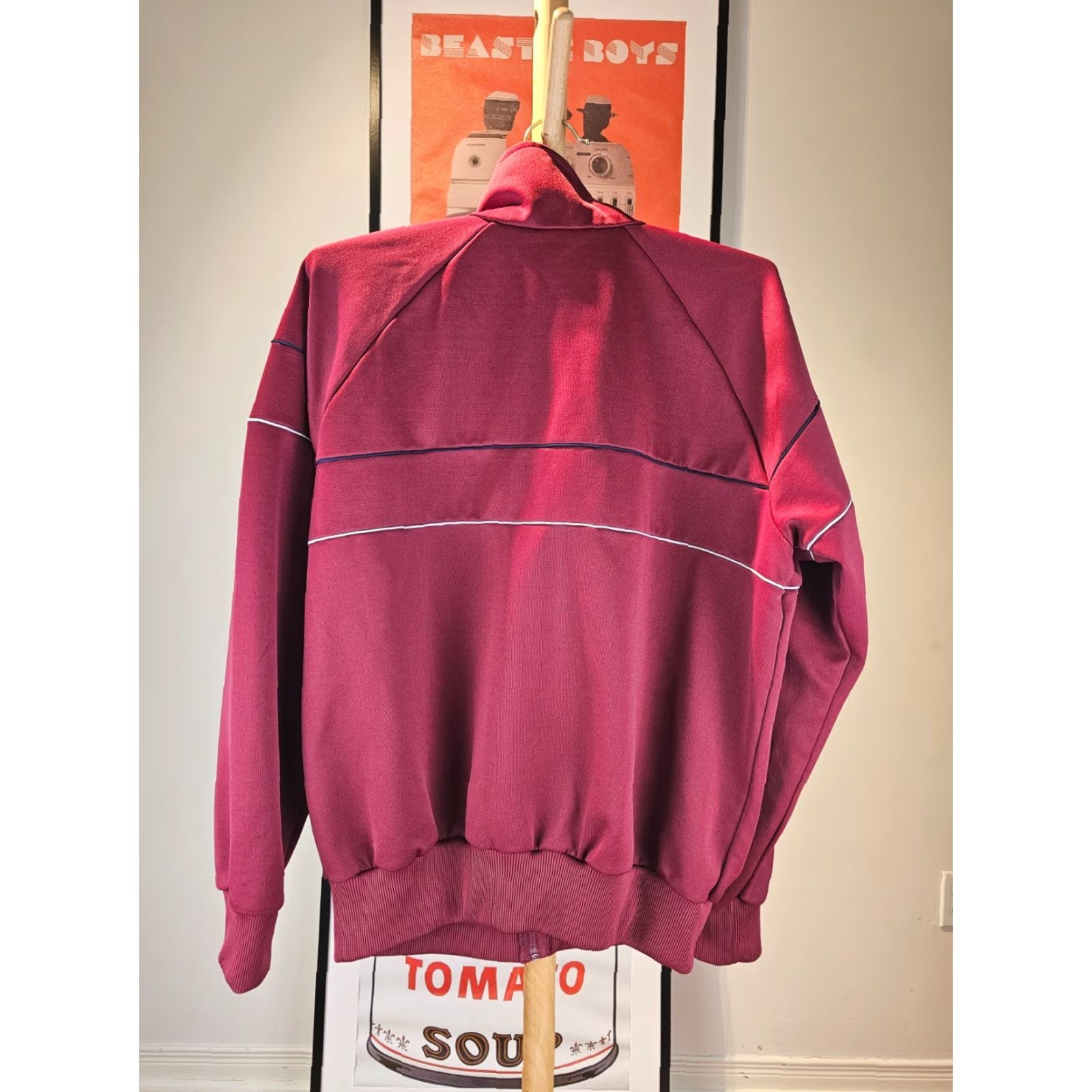 Adidas VINTAGE adidas TRACK JACKET SZ XLARGE MEN BURGUNDY OLD SCHOOL TREFOIL TOP JACKET Track Jacket XL Mens BURGUNDY 70s Size US XL / EU 56 / 4 - 6 Thumbnail