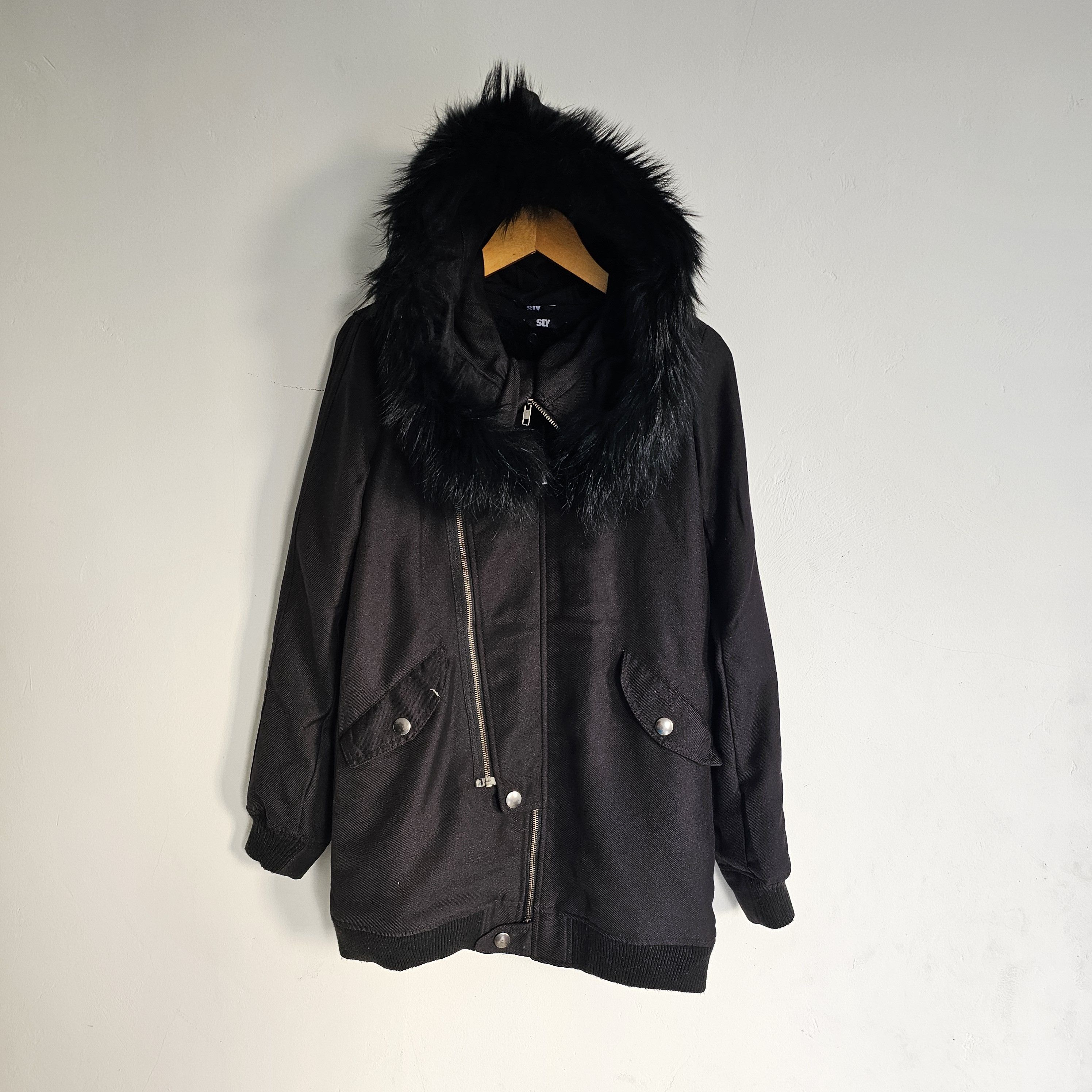 Le Grande Bleu (L.G.B.) Vintage Faux Fur SLY Asymetric -Gimmick Hoodie Parkas Size US M / EU 48-50 / 2 - 2 Thumbnail
