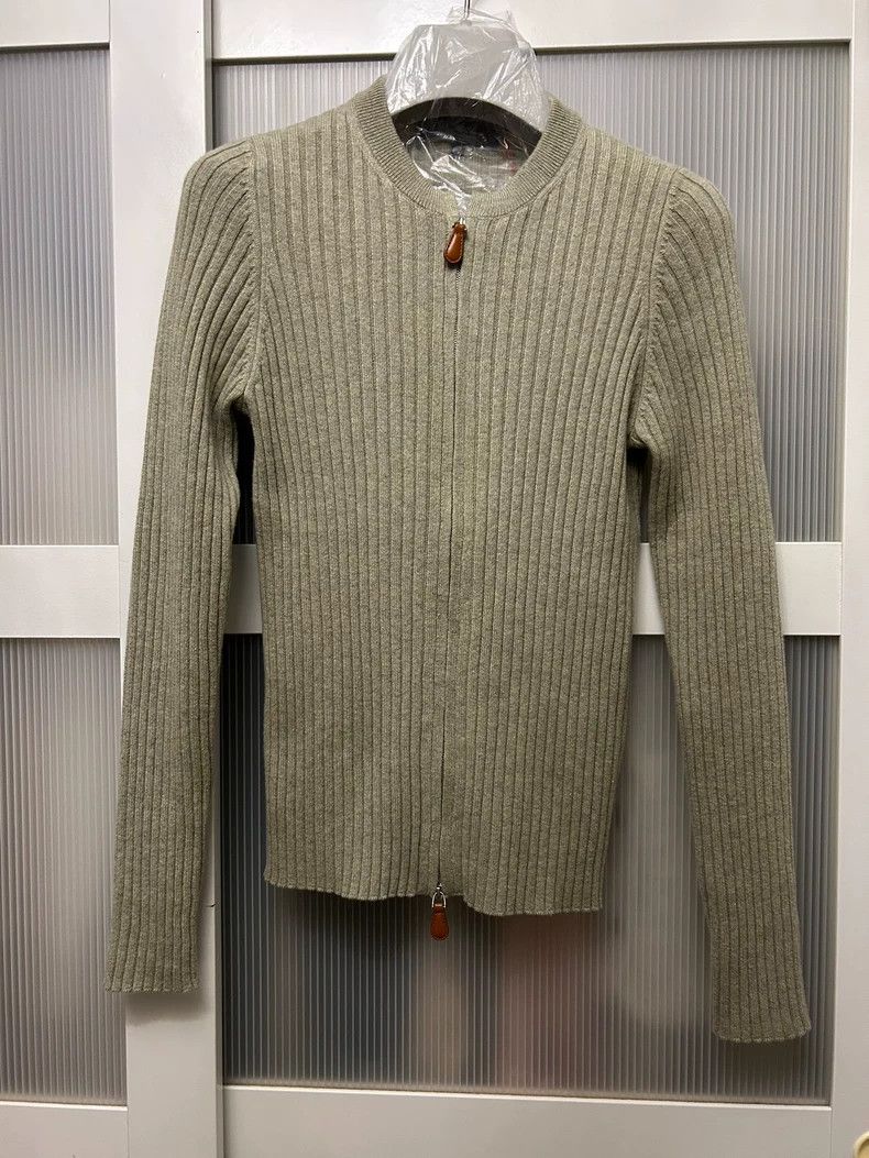 Loro Piana LORO PIANA Gray green cashmere zip sweater Size M / US 6-8 / IT 42-44 - 2 Thumbnail