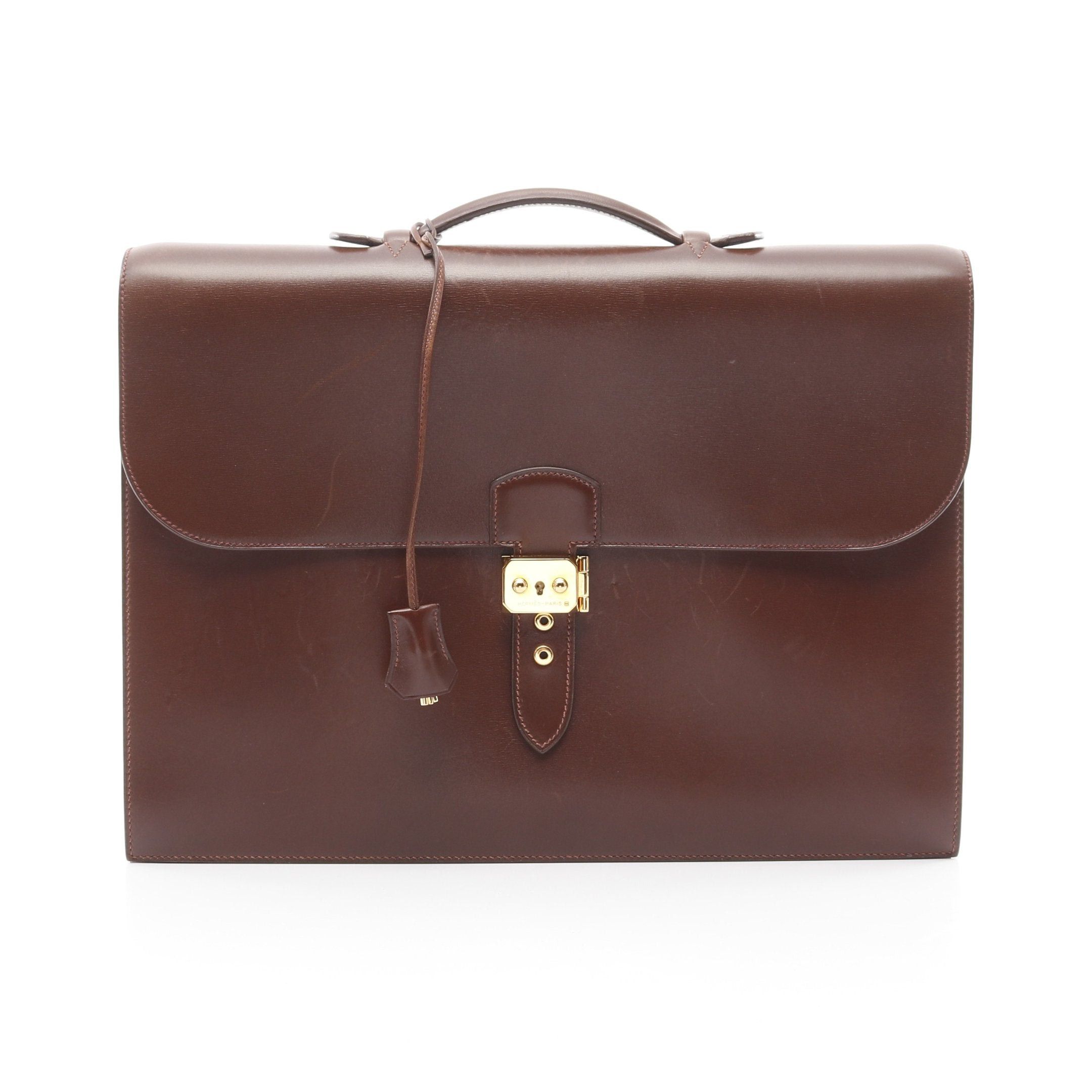 Hermes Sac Adépeche 41 Marron Business Bag Briefcase Box Calf Brown Gold Hardware  A Stamp, Men's