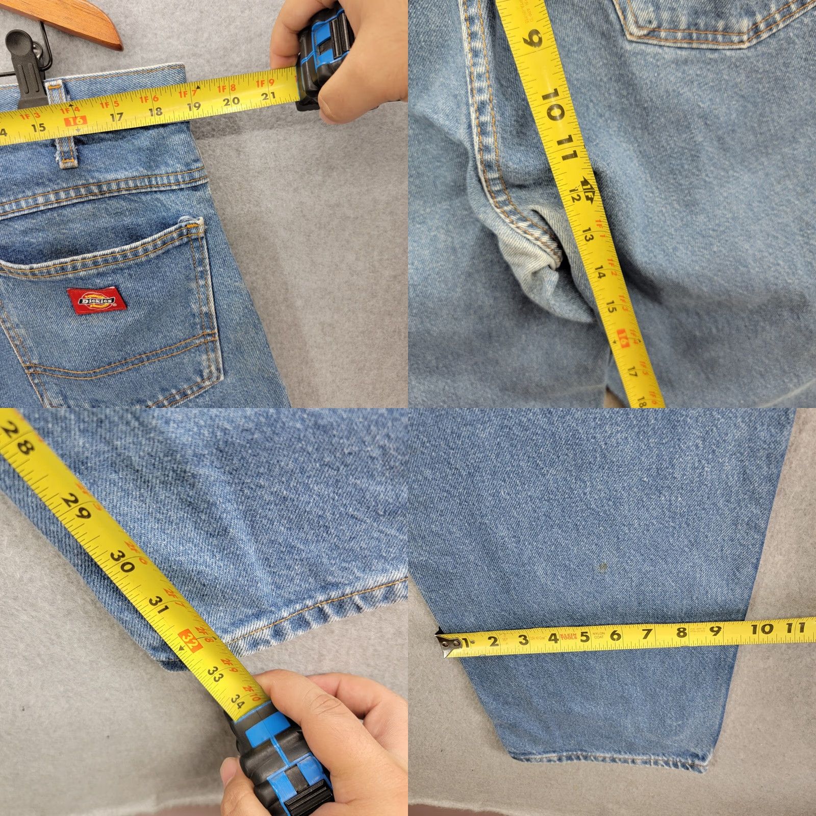 Dickies Dickies Jeans Mens 38x34 Light Wash Regular Fit Straight leg Denim 5-Pocket Workwear Pants, Blue, Cotton, Regular Rise Mens Size US 38 / EU 54 - 9 Thumbnail