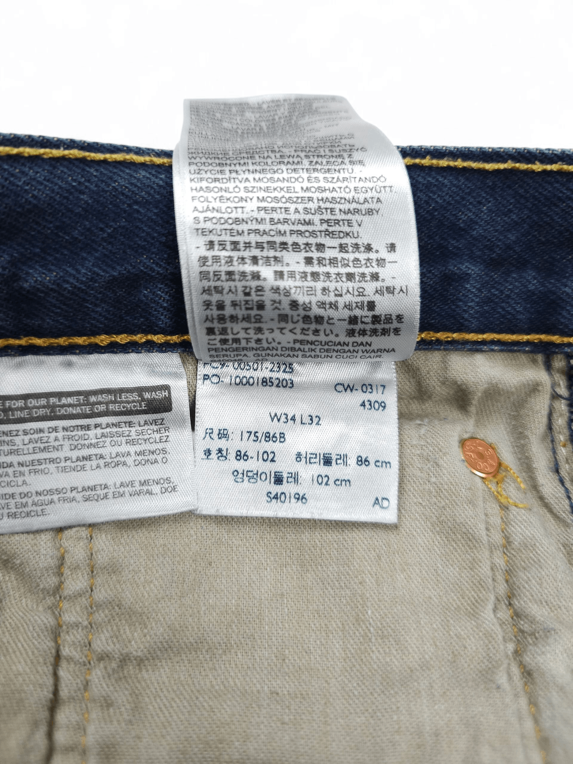 Levi's 💎 Levi's 34/32 Navy Classic Straight Denim Blue Jeans Y2K Size US 34 / EU 50 - 9 Thumbnail