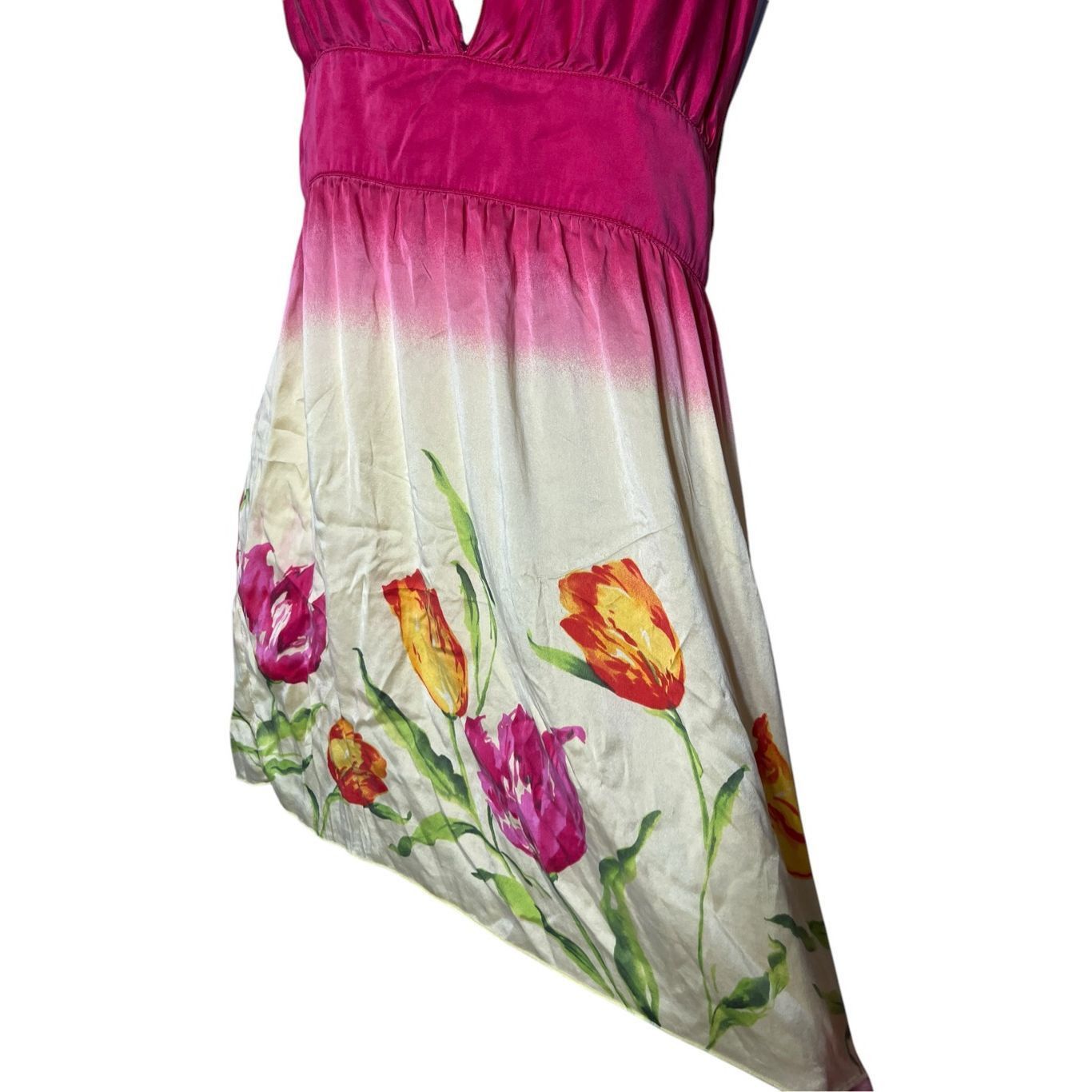 Other Vintage Wet Seal Y2K Pink Yellow Silk Halter Top Dress Size Size M / US 6-8 / IT 42-44 - 4 Thumbnail