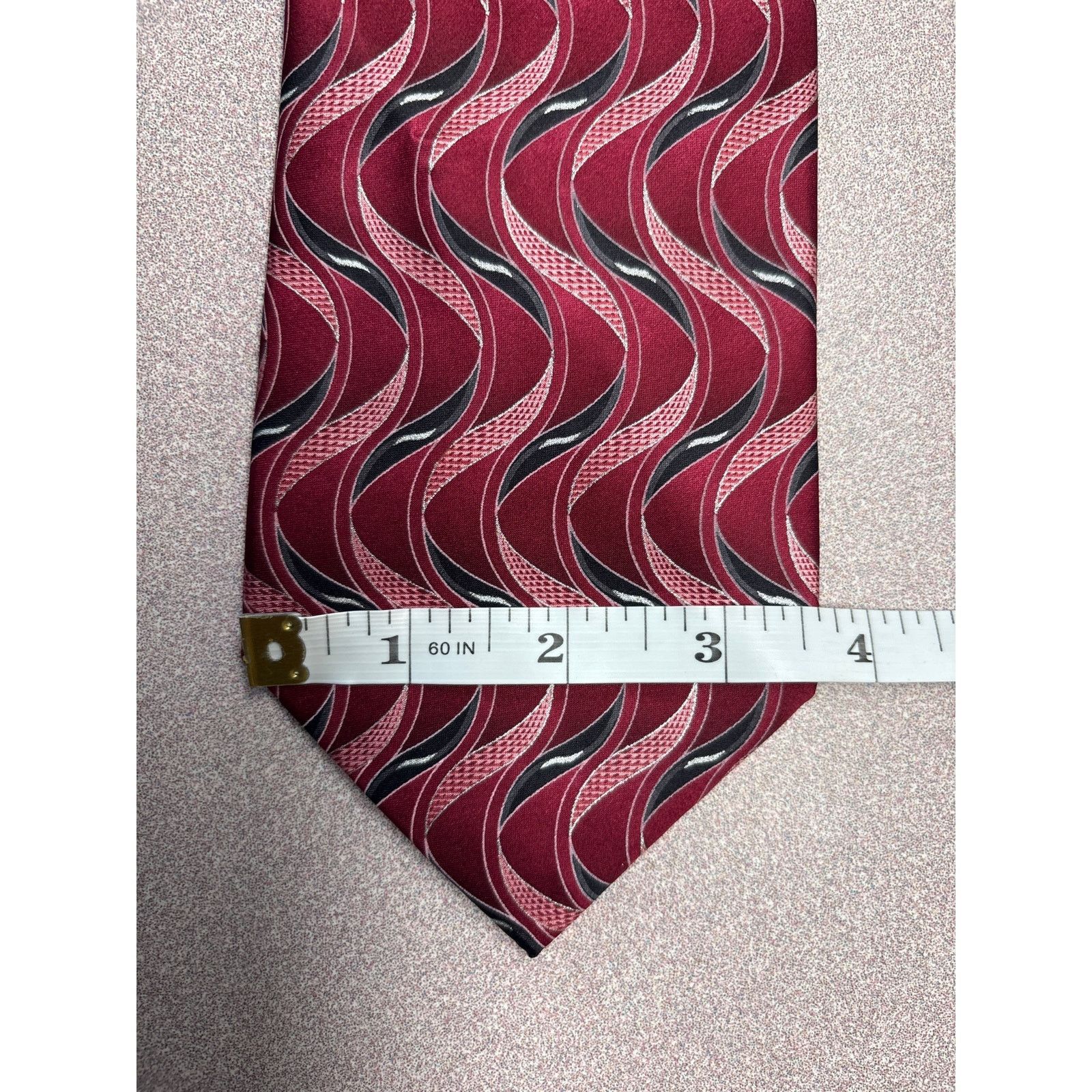 Other Palatina Red with Black and Silver Silk Tie Size ONE SIZE - 4 Thumbnail