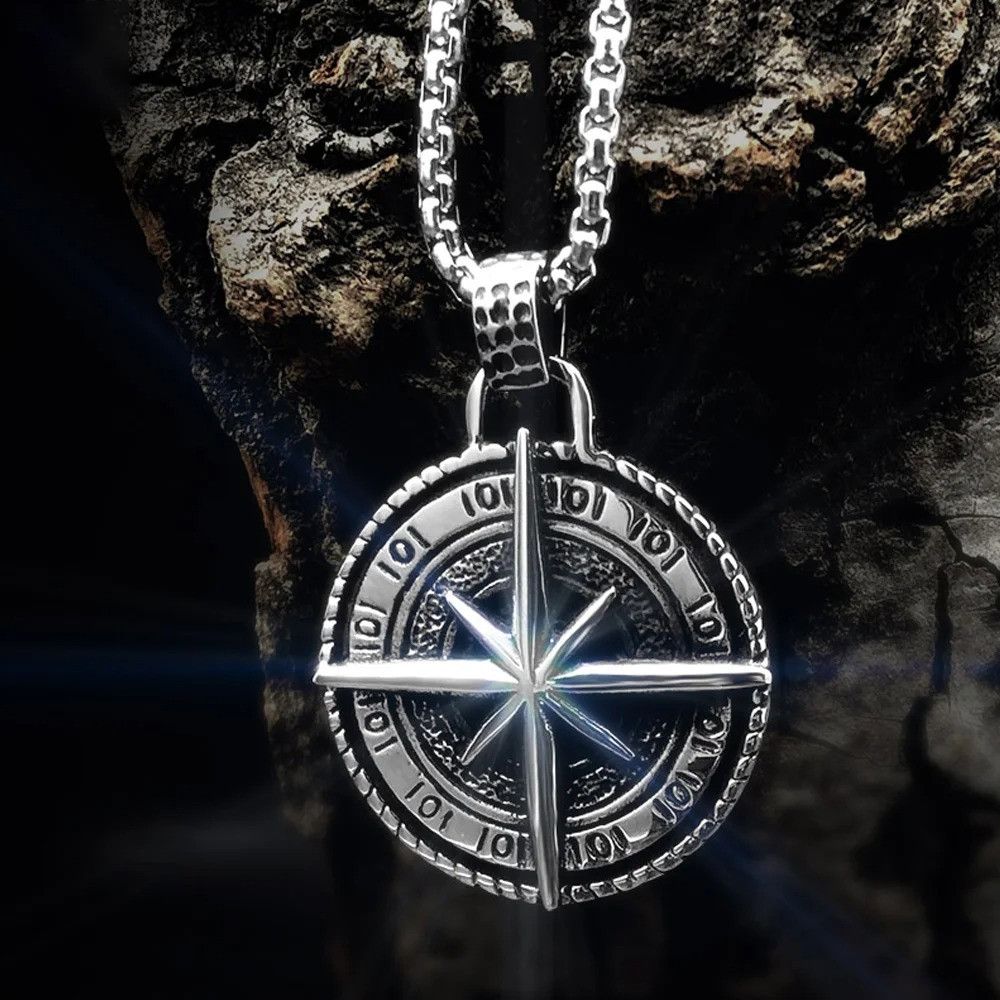 Jewelry Viking Compass Pendant Necklace Size ONE SIZE - 2 Thumbnail