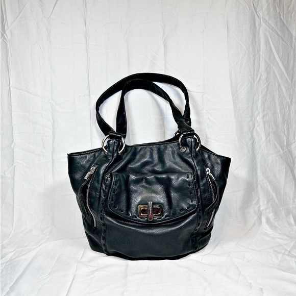 B Makowsky Large Black Soft Leather Hobo Shoulder Bag, Women's