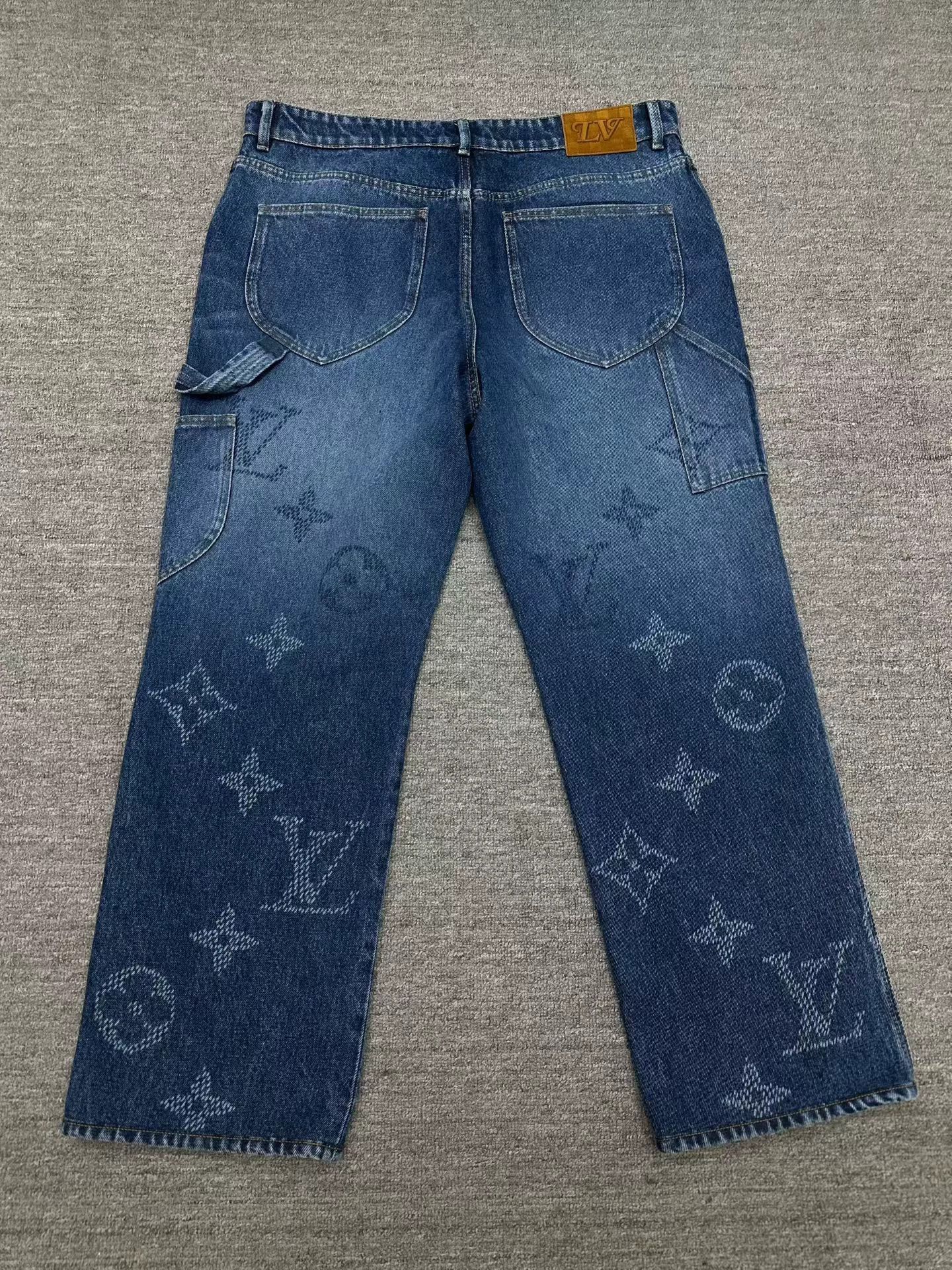 Louis Vuitton LV 26SS latest monogram all-over print logging jeans, Size 26" / US 2 / IT 38 - 2 Thumbnail