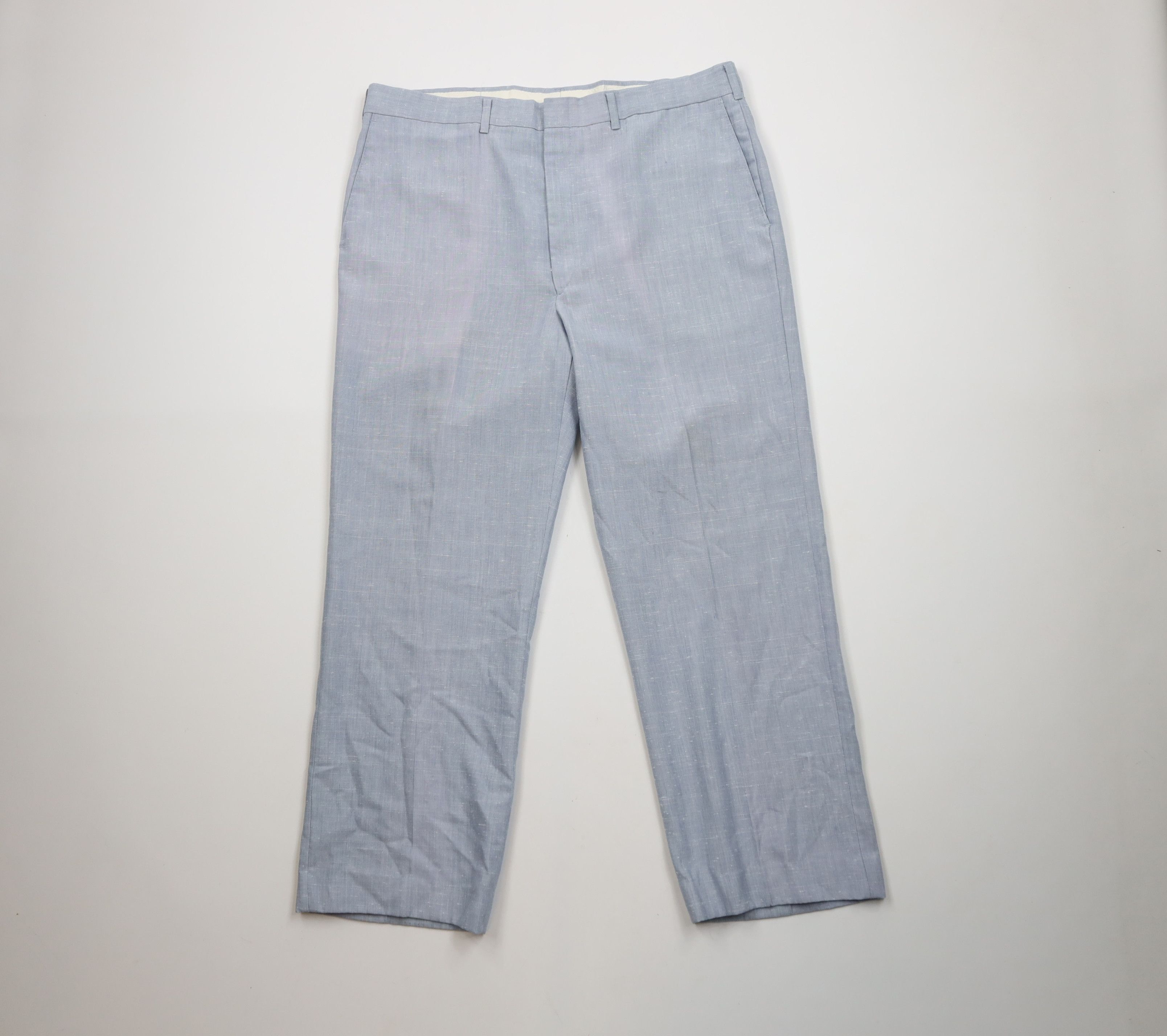 Vintage Vintage 70s Streetwear Chambray Wide Leg Chino Pants USA Size US 36 / EU 52 - 1 Thumbnail