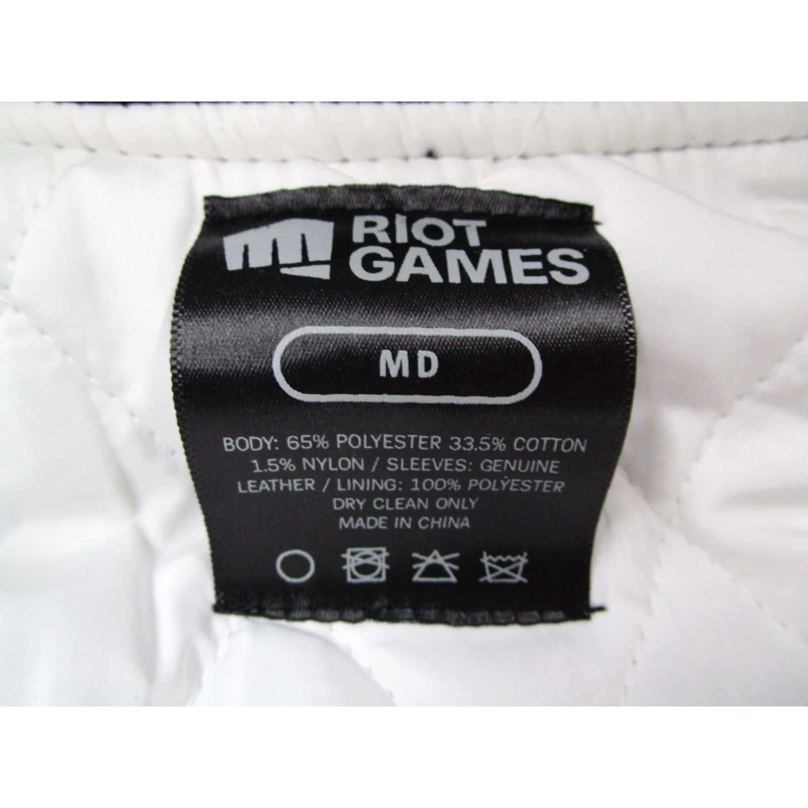 Vintage Riot Games Jacket Mens Medium Black Aotus Snap Front Varsity Leather Sleeves Size US M / EU 48-50 / 2 - 2 Thumbnail