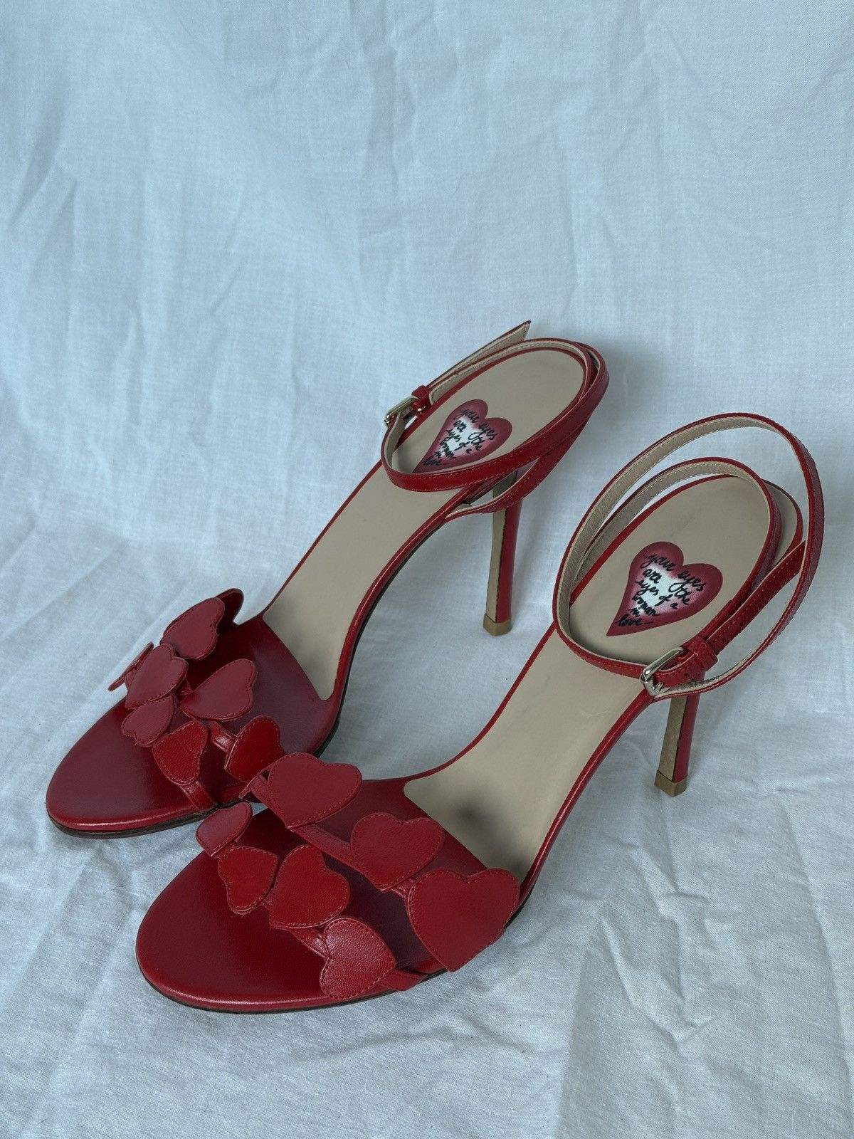 Valentino Iconic Valentino Garavani L’ Amour Hearts Heels Sandals Size US 7 / IT 37 - 3 Thumbnail