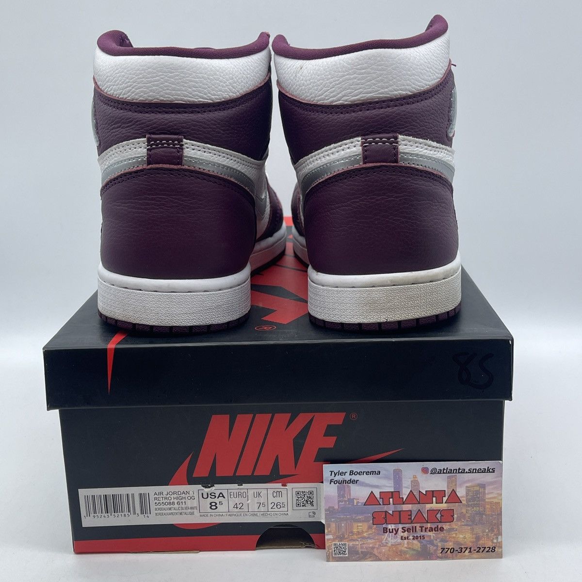 Nike Air jordan 1 high Bordeaux Size US 8.5 / EU 41-42 - 3 Thumbnail