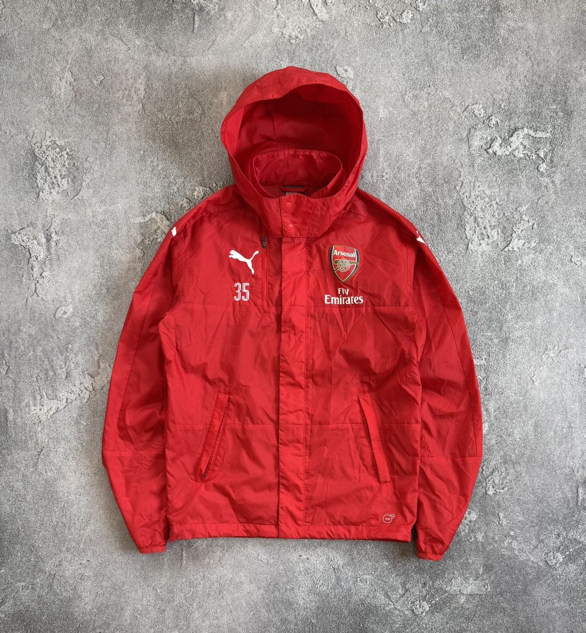 Puma Puma Arsenal 35 Mudryk jacket windbreaker light hooded zip Size US S / EU 44-46 / 1 - 1 Thumbnail