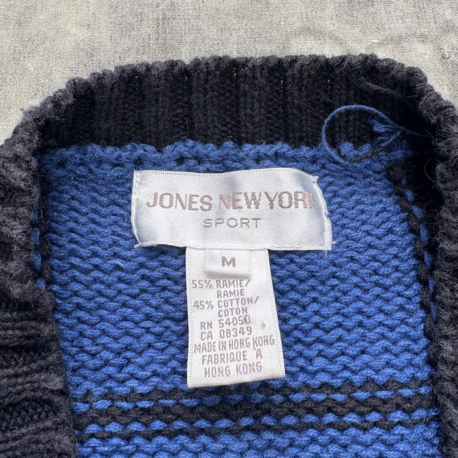 Jones New York Vintage 90s Windowpane Check Unique Sweater Cardigan Vest Size M / US 6-8 / IT 42-44 - 2 Thumbnail
