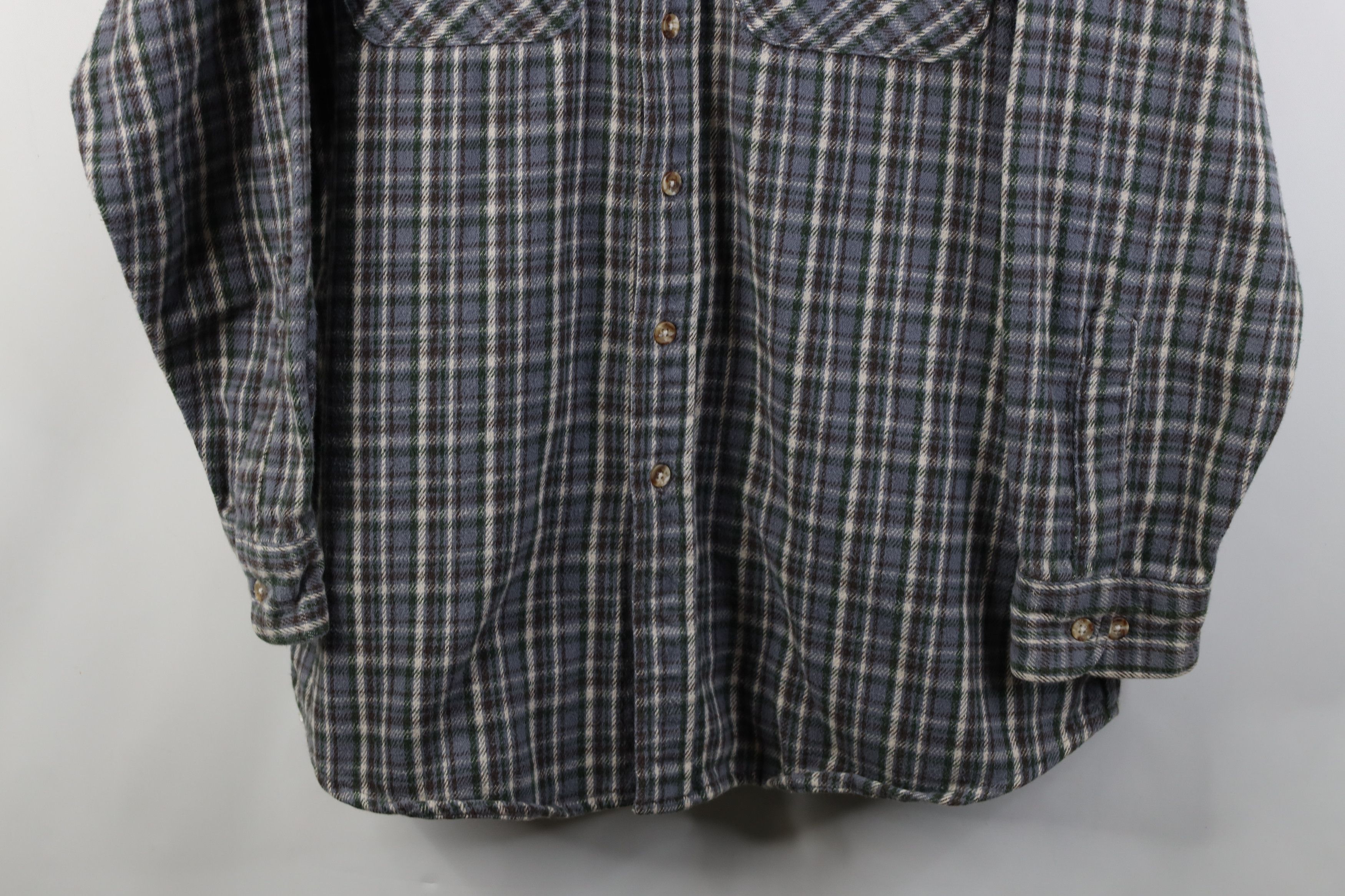 Vintage Vintage 90s Streetwear Heavyweight Button Shirt Plaid Size US XL / EU 56 / 4 - 3 Thumbnail