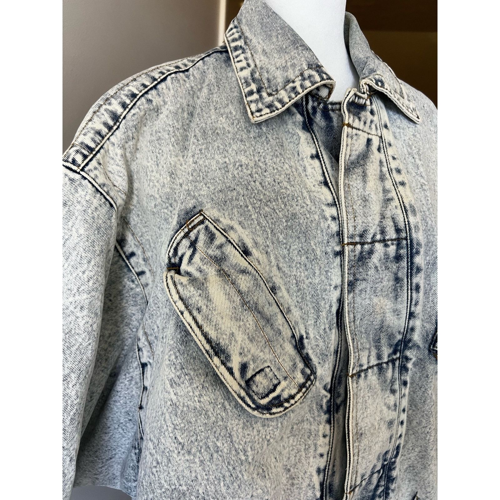 Vintage RARE Bruno 80s Acid Wash Denim Bomber size Medium Size US M / EU 48-50 / 2 - 4 Thumbnail