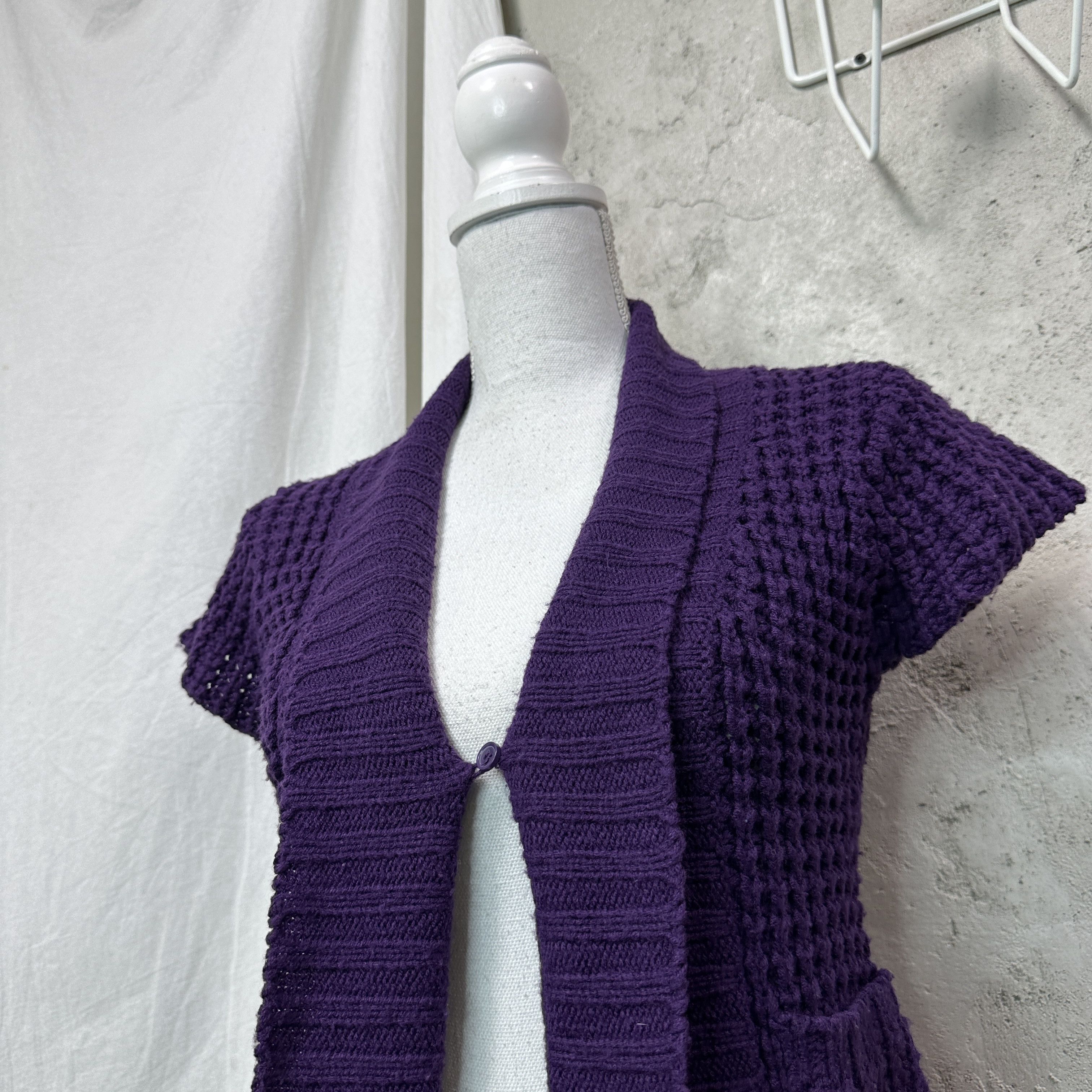Vintage Vintage Cottage Fairy Core Plum Sweater Cardigan 00s Size S / US 4 / IT 40 - 3 Thumbnail