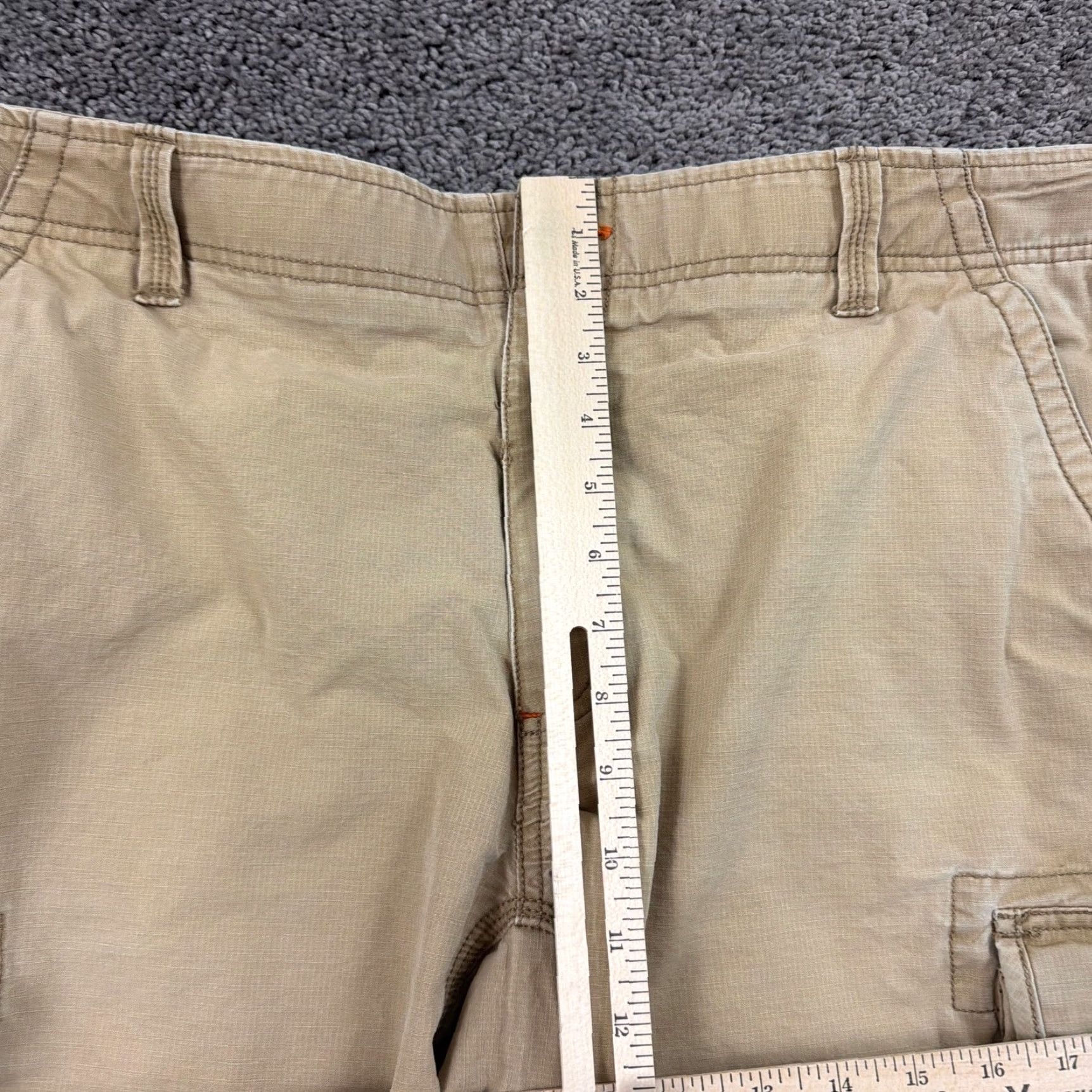 Vintage L.L. Bean Pants Mens 38 Cargo Canvas Beige Cotton Workwear Regular Straight Cargo Pocket 30 In Inseam 38x30 Mens Size US 38 / EU 54 - 5 Thumbnail