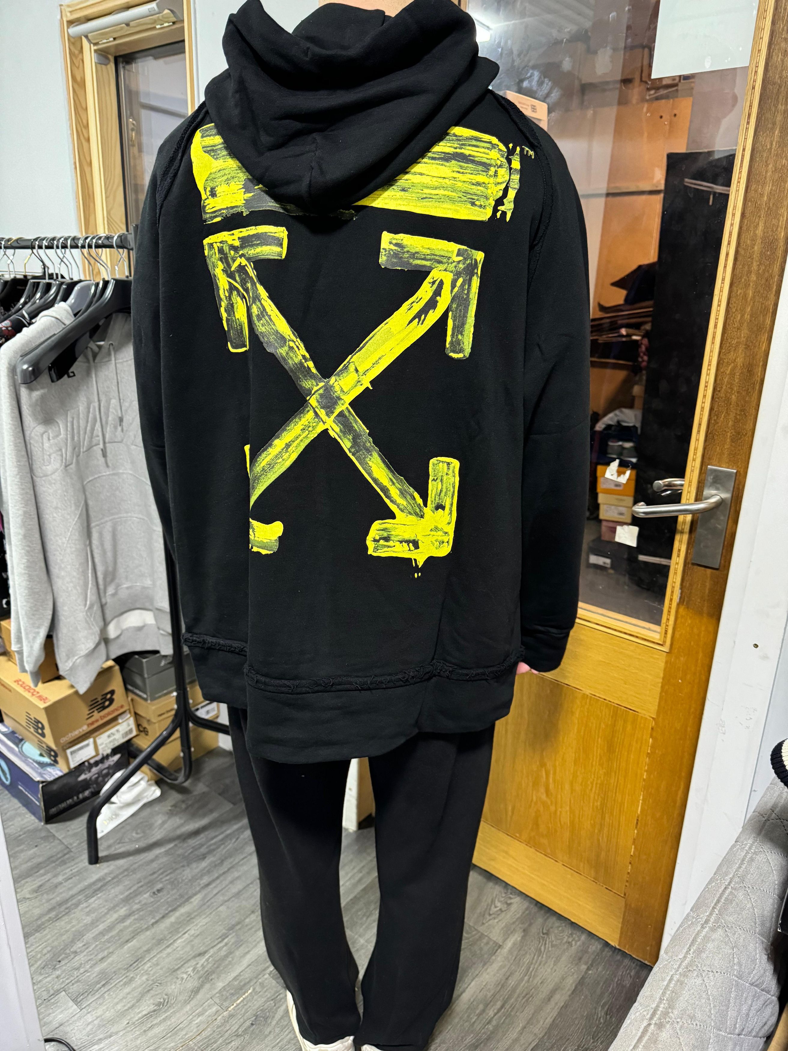 Off-White Black and Yellow Acrylic Arrows Oversized Hoodie Size L / US 10 / IT 46 - 5 Thumbnail