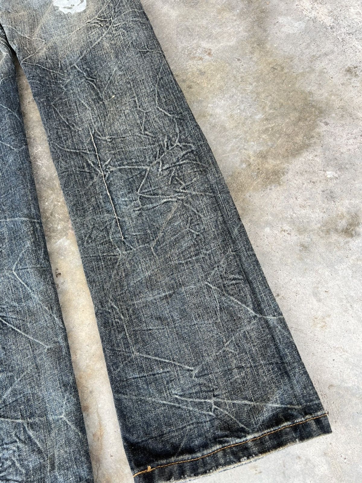 Japanese Brand K.U.I BONES DISTRESSED CLAW JEANS VERY RARE Size US 33 - 12 Thumbnail