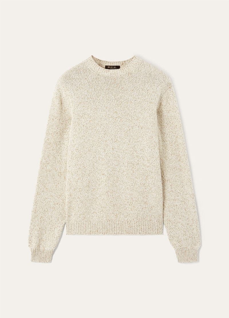Loro Piana o1w1db10126 FA09905 Meina Crewneck Sweater in Ivory Size US M / EU 48-50 / 2 - 1 Thumbnail
