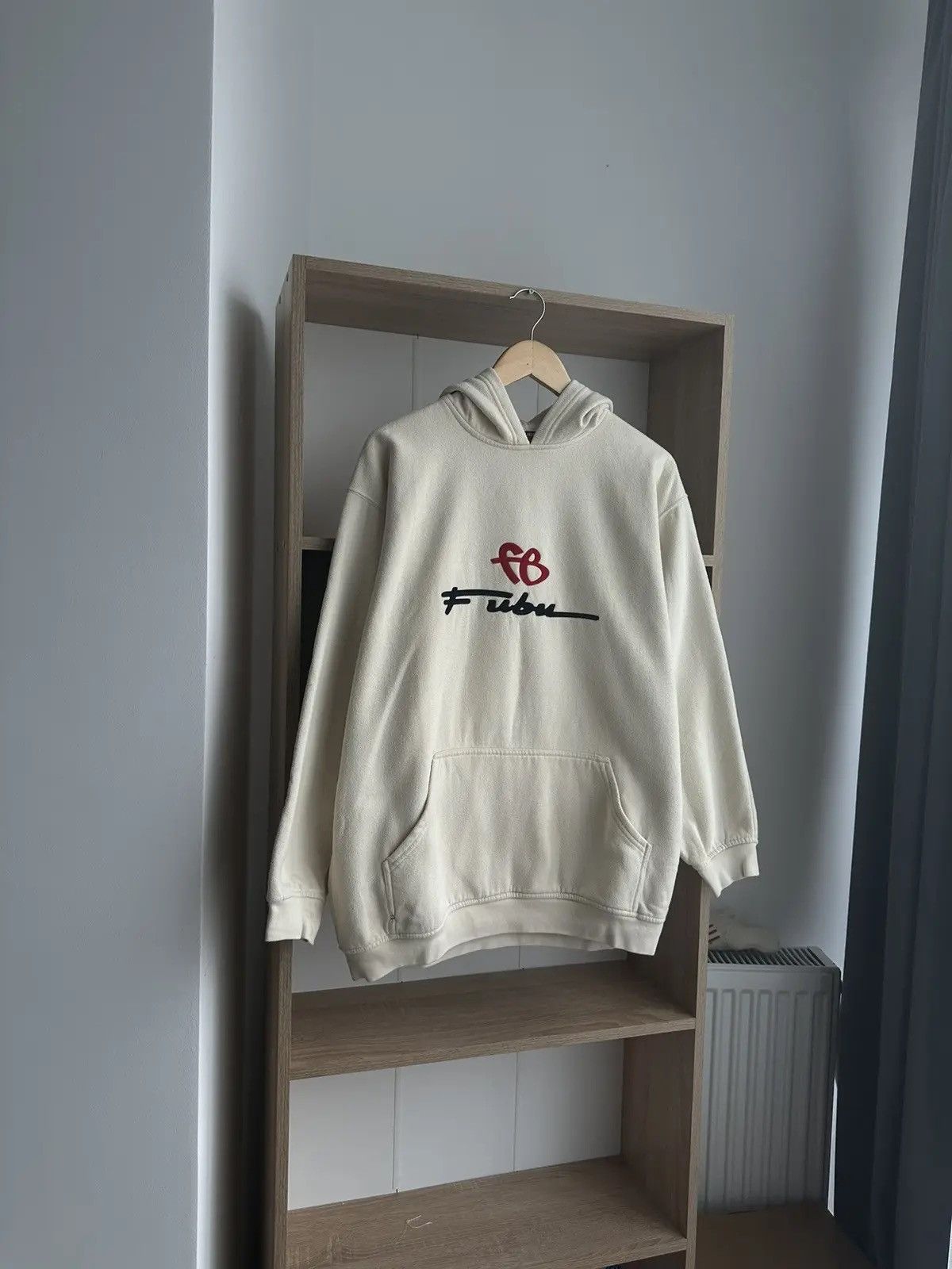 Fubu × Vintage Vintage Fubu Beige Center Logo Hoodie Size US XL / EU 56 / 4 - 6 Thumbnail