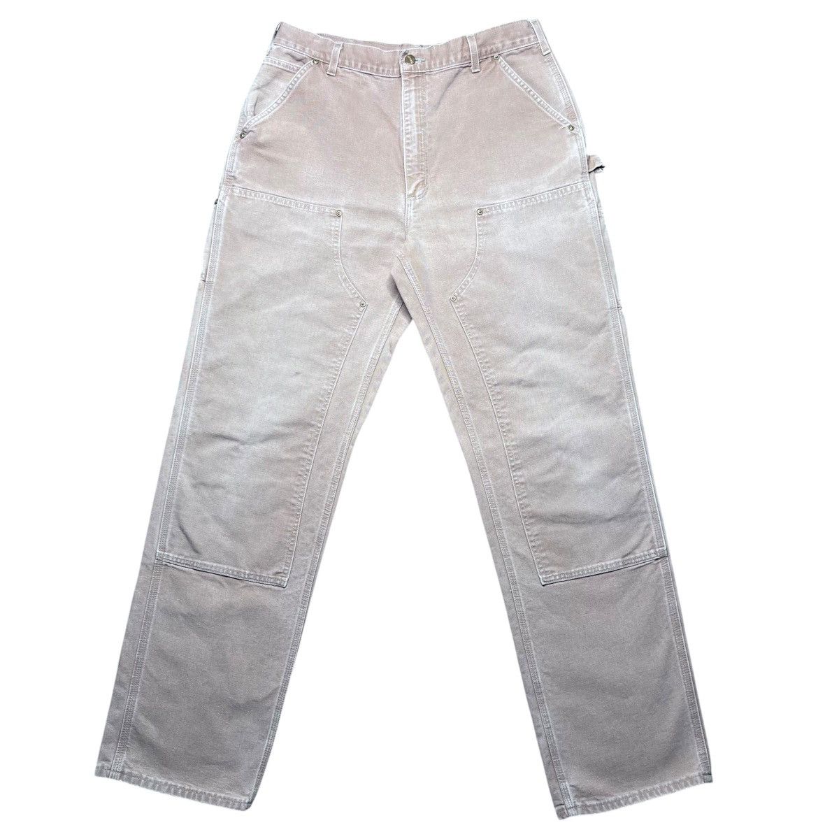 Carhartt Vtg 1990s Carhartt Tan Double Knee Carpenter Dungaree Pants Size US 33 - 1 Thumbnail