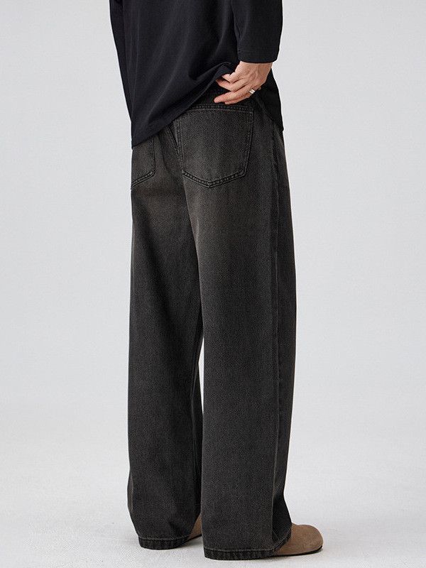 Japanese Brand Men's street style washed loose straight leg baggy jeans Size US 32 / EU 48 - 5 Thumbnail
