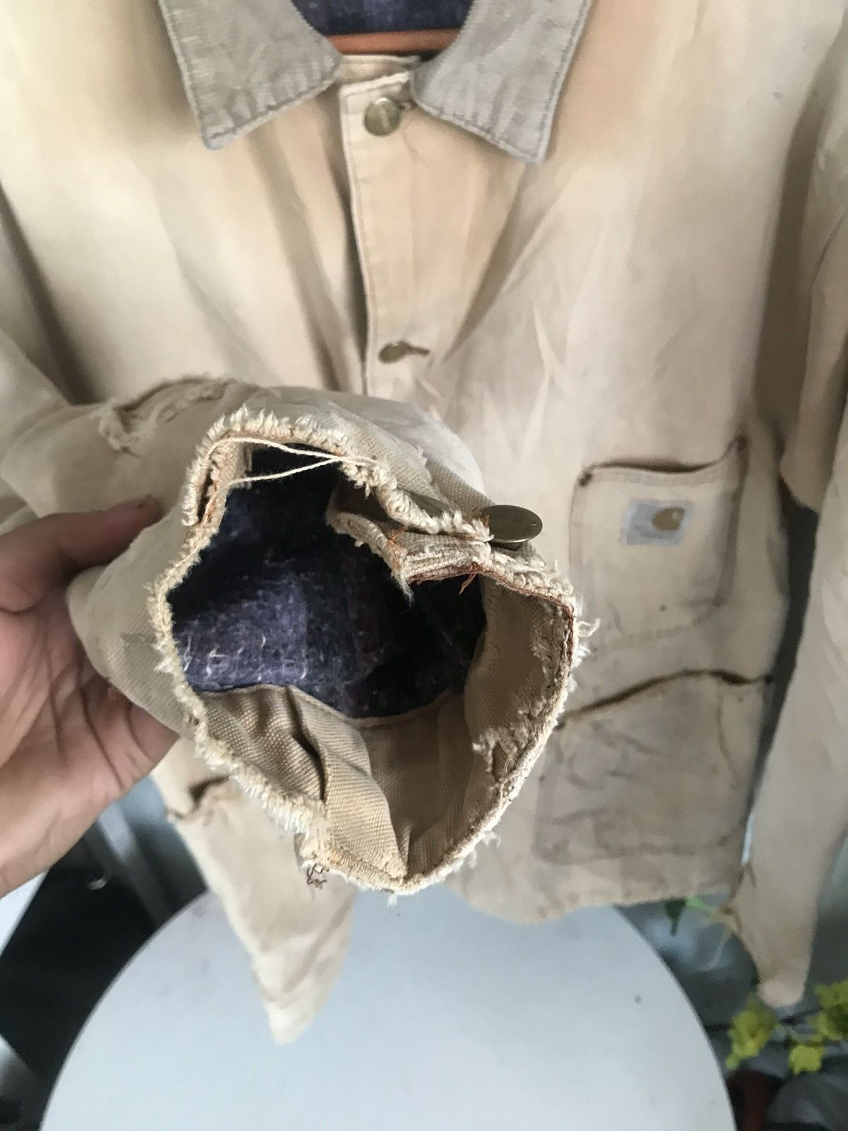 Carhartt × Vintage 80s Carhartt Distress Jacket Nice design Size US L / EU 52-54 / 3 - 11 Thumbnail