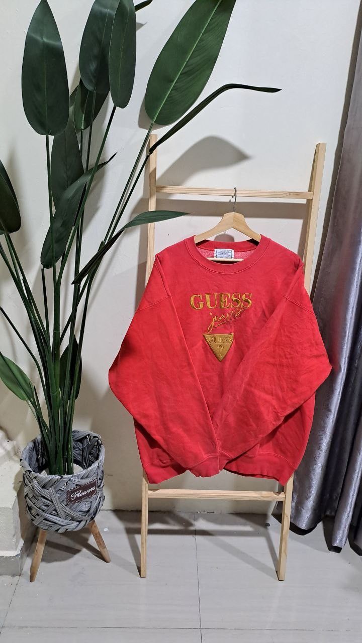 Guess Rare! Vintage 90s Guess Big Logo Sweatshirt Size US XL / EU 56 / 4 - 1 Thumbnail