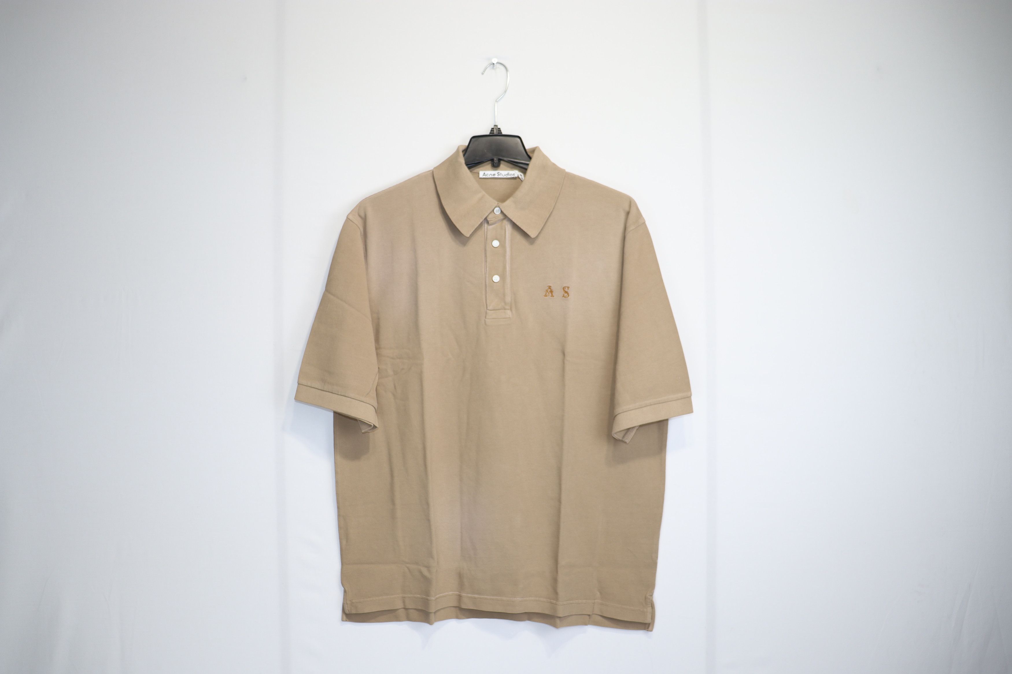 image of Acne Studios O1Rshd1 Fn-Mn-Tshi000300 Polo Shirt In Light Brown, Men's (Size Medium)