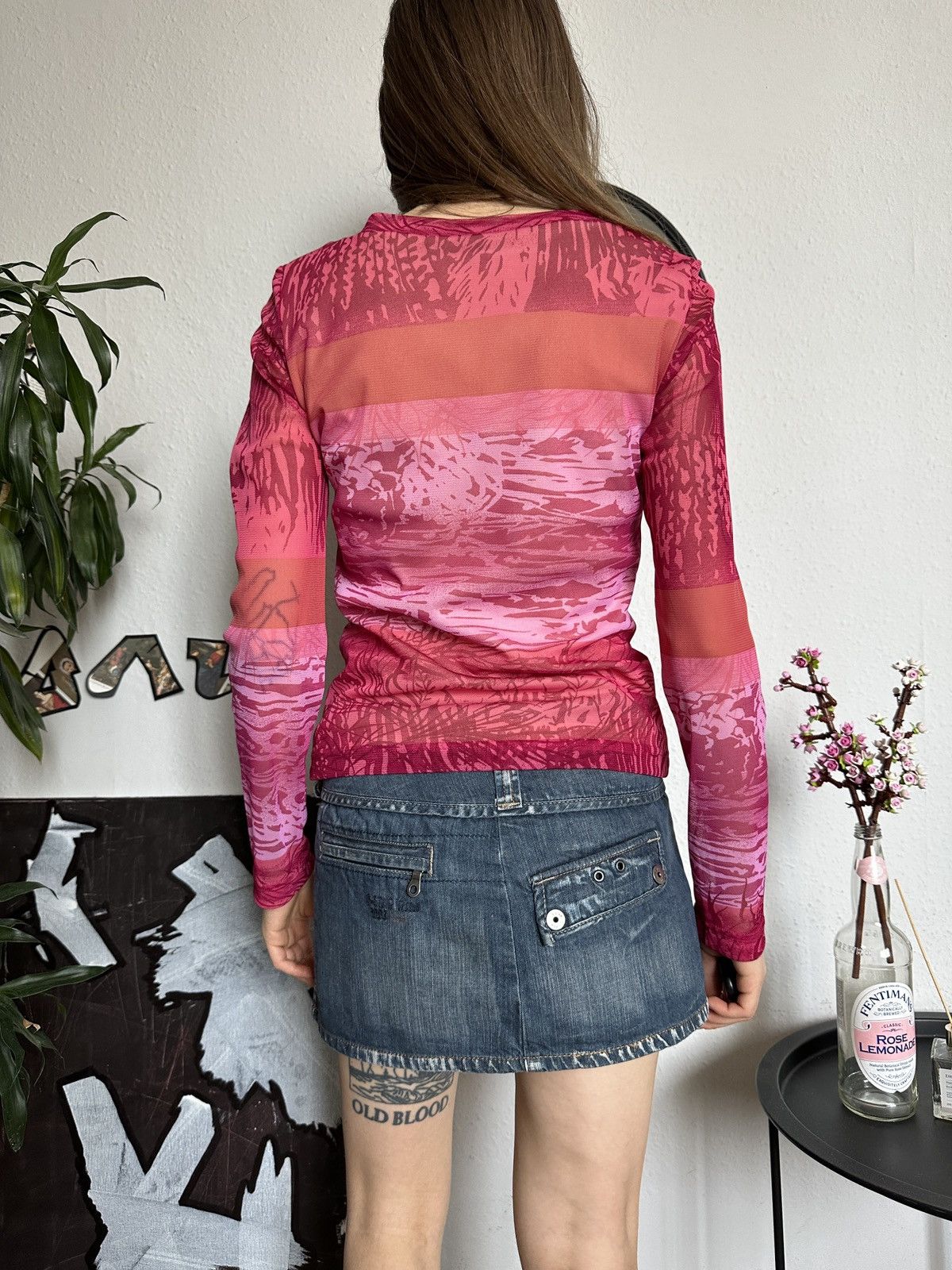 Seditionaries Vintage Printed Mesh Graphic Abstract y2k Long Sleeve Size XS / US 0-2 / IT 36-38 - 8 Thumbnail