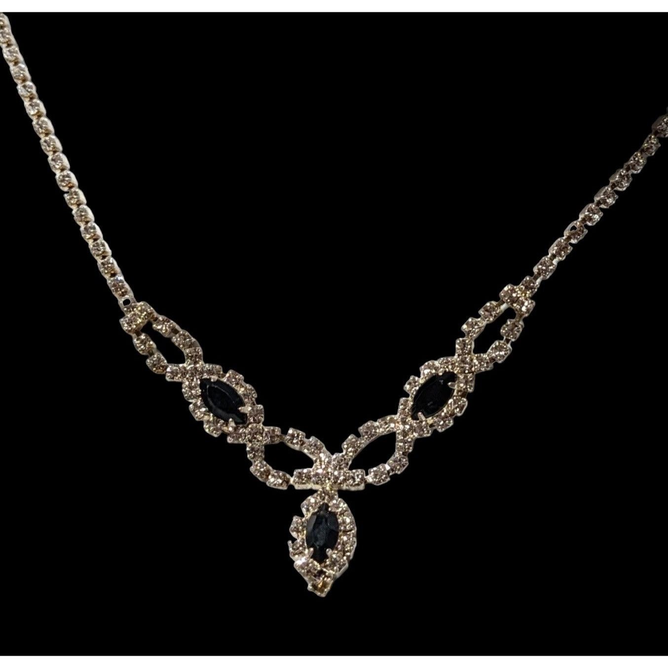 Other Gothic Clear And Black Rhinestone Bridal Necklace Size ONE SIZE - 10 Thumbnail