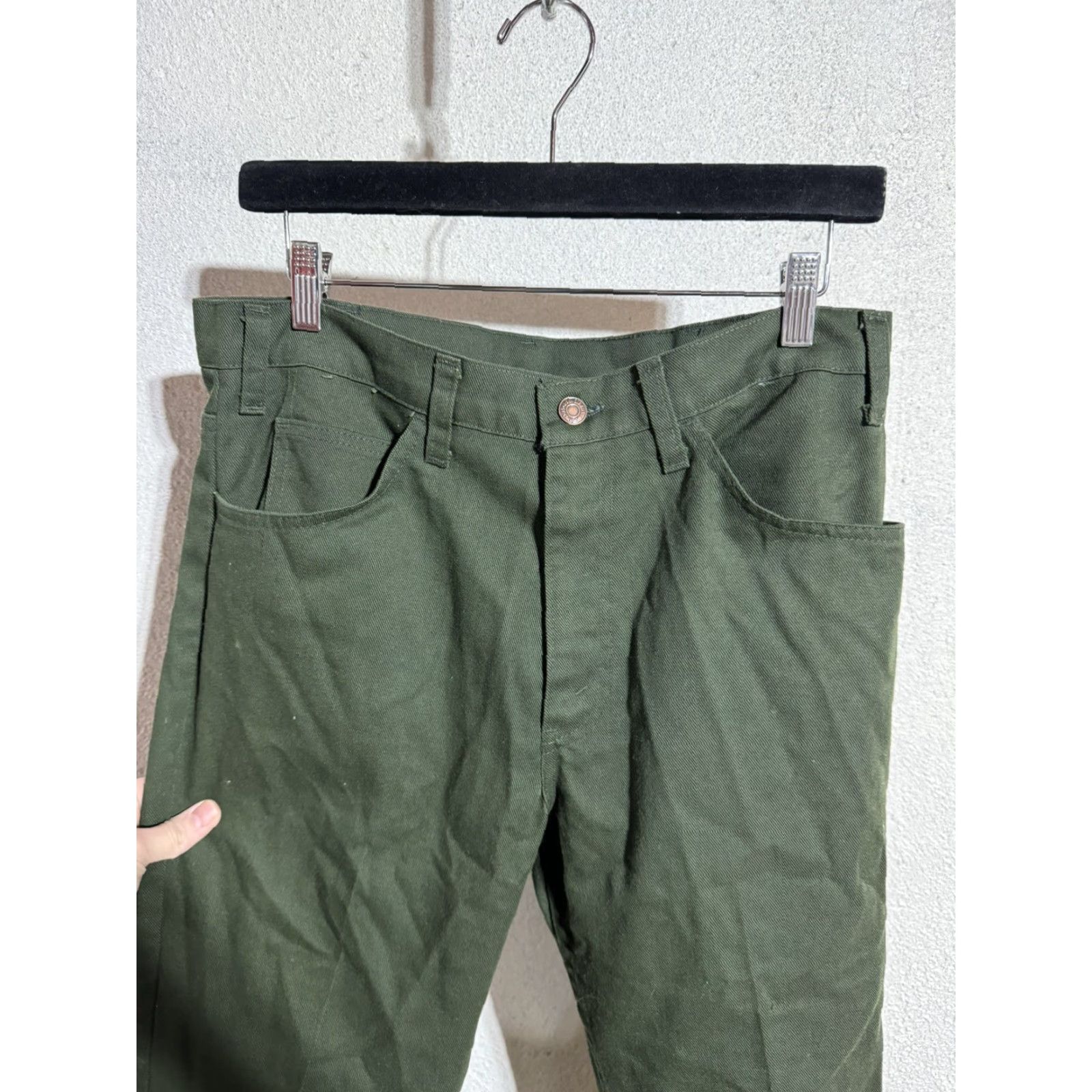 Vintage VINTAGE Levi’s 517 Sta-Prest Green Jeans 32W 31L Made In USA 1970s Mens Size US 32 / EU 48 - 2 Thumbnail