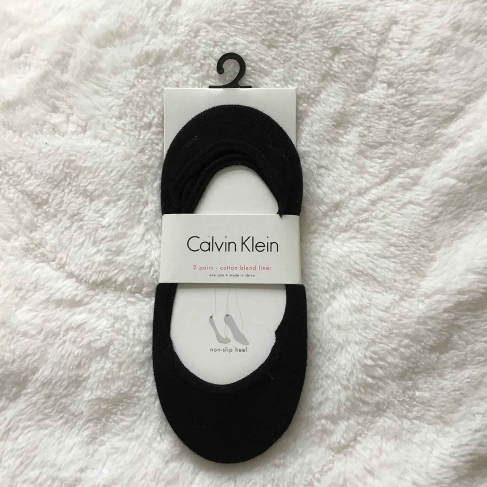 Calvin Klein Calvin Klein Black 2 Pairs Non-Slip Heel Socks Size ONE SIZE - 1 Thumbnail