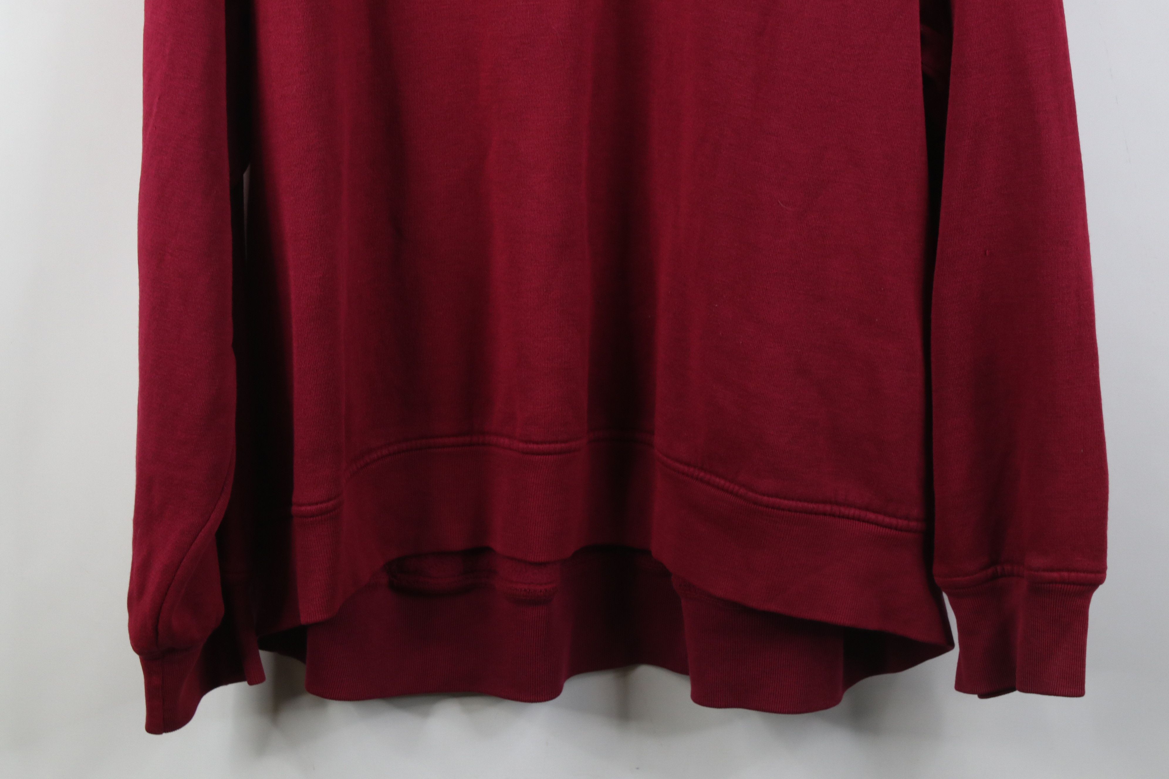 Vintage Vintage 90s Streetwear Blank Knit Hoodie Sweatshirt Red Size US XXL / EU 58 / 5 - 16 Thumbnail