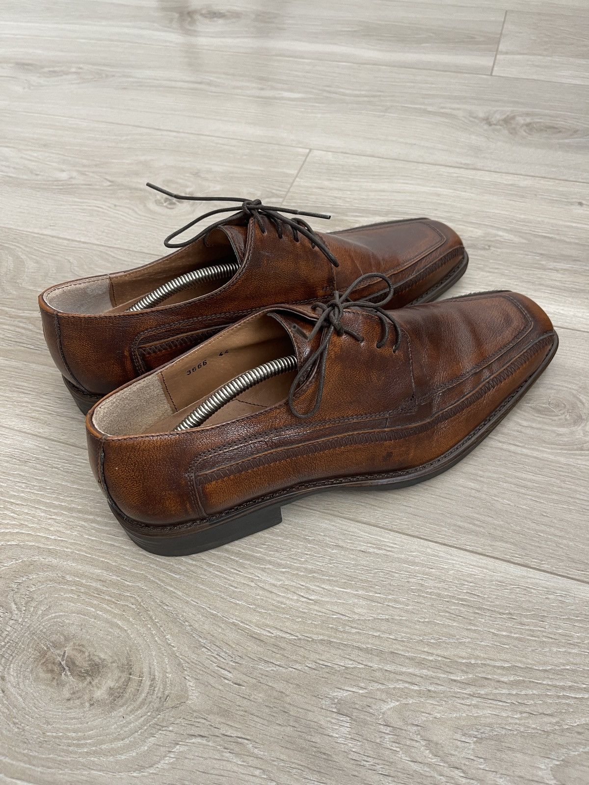 Vintage Roberto Santi Men’s Brown Leather Derby Shoes EU44 Formal Size US 10 / EU 43 - 4 Thumbnail