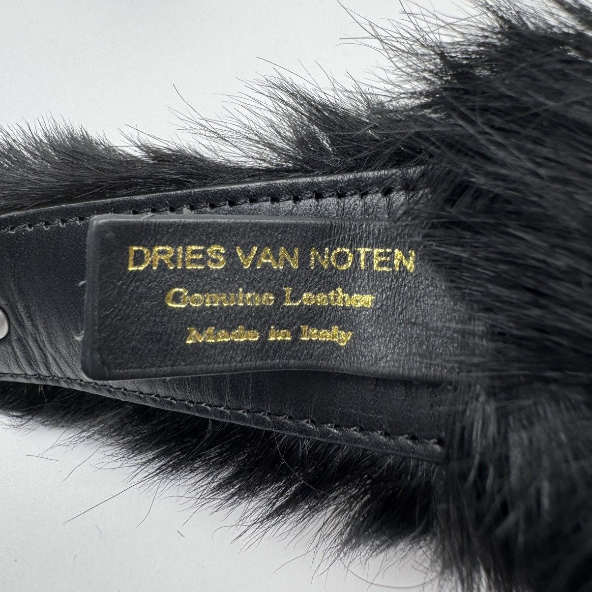 Dries Van Noten Dries Van Noten FW2022 Black Studded Fur Belt Size ONE SIZE - 7 Thumbnail