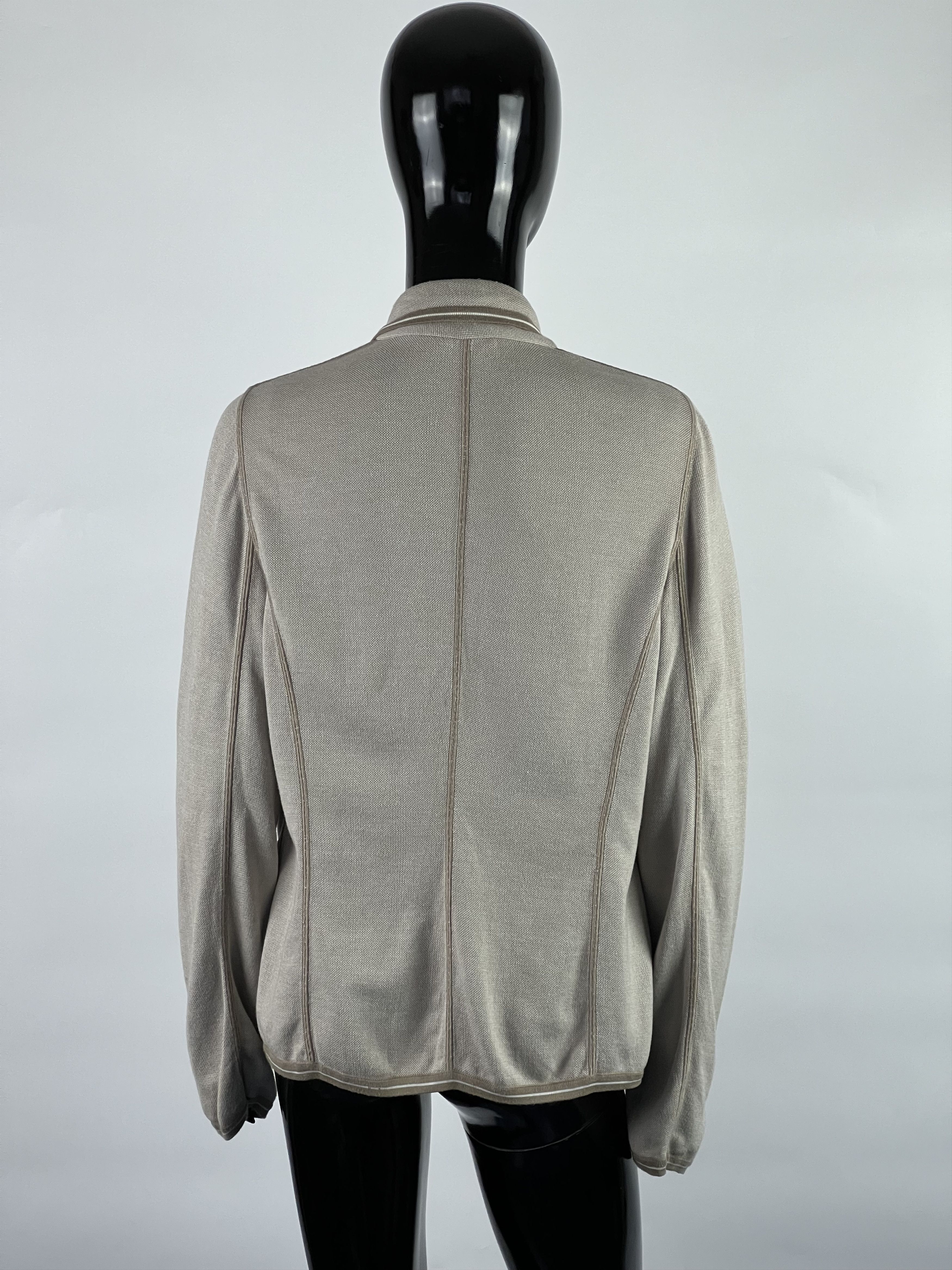 Fedeli Fedeli Women's Beige Cotton Cardigan Size IT50 Size XL / US 12-14 / IT 48-50 - 3 Thumbnail