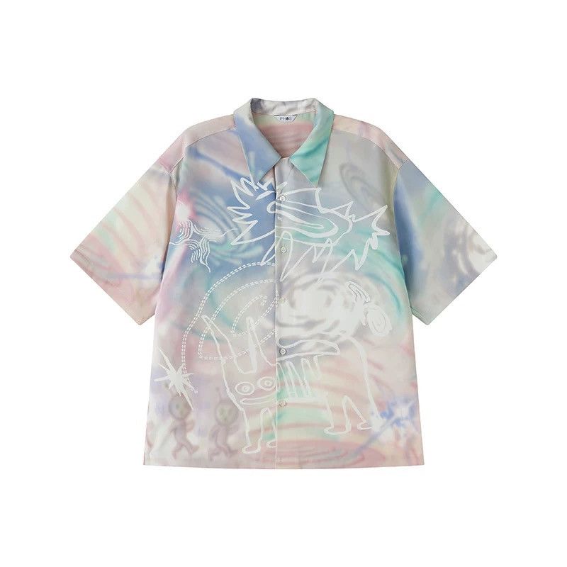 Other Graffiti Carton Button Up Short Sleeve Shirt Size US M / EU 48-50 / 2 - 1 Thumbnail