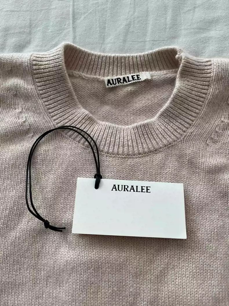 image of Auralee Cashmere Sweater in Khaki, Men's (Size Small)
