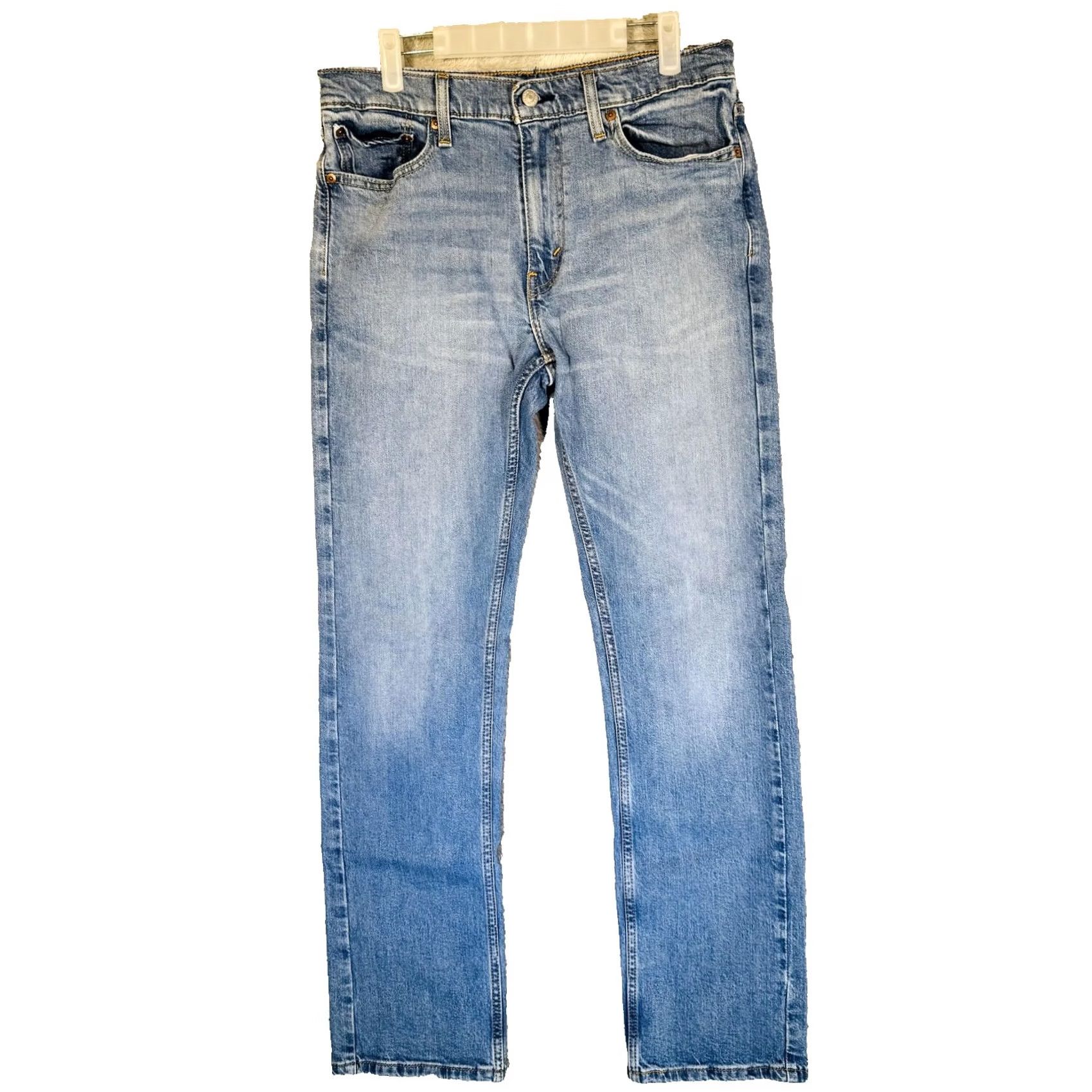 Levi's Levi's 513 Jeans Mens 32x32 Blue Light Wash Slim Straight Stretch Denim Zip Fly Size US 32 / EU 48 - 5 Thumbnail
