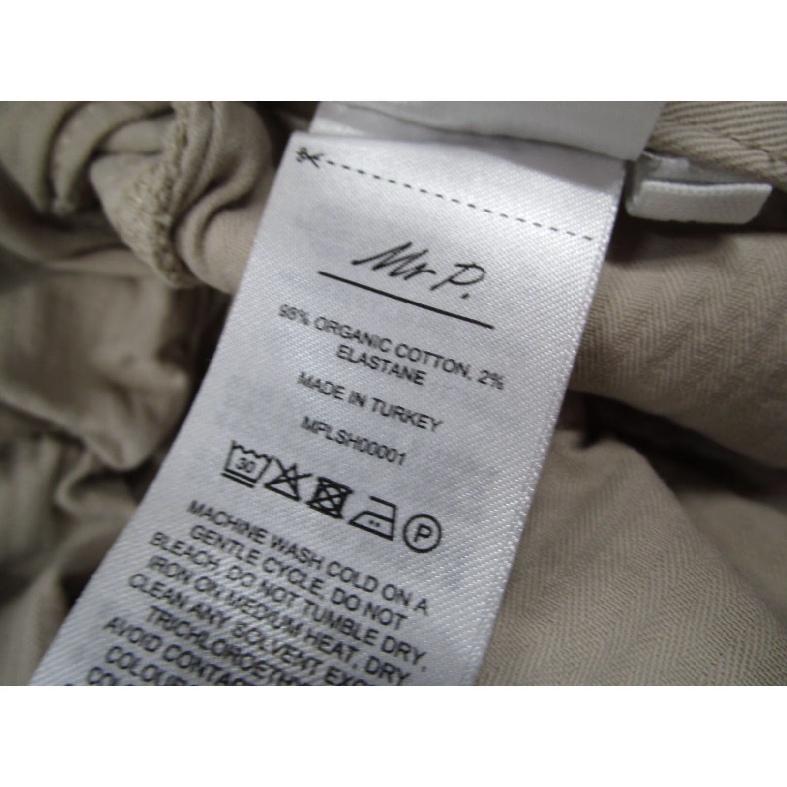 Vintage MR. P PORTER Shorts Mens 28 Beige Flat Front 7" Organic Blend Classic Casual Beach Nautical Sports Pockets 5-Pocket Style Chino Button Zip Mens Size US 28 / EU 44 - 3 Thumbnail