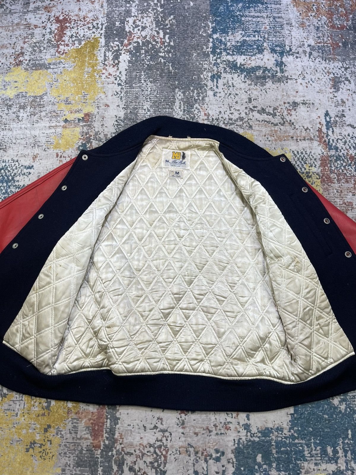 Macbeth Vtg 90s Macbeth Leather Sleeve Patch Logo Varsity Jacket Size US M / EU 48-50 / 2 - 12 Thumbnail