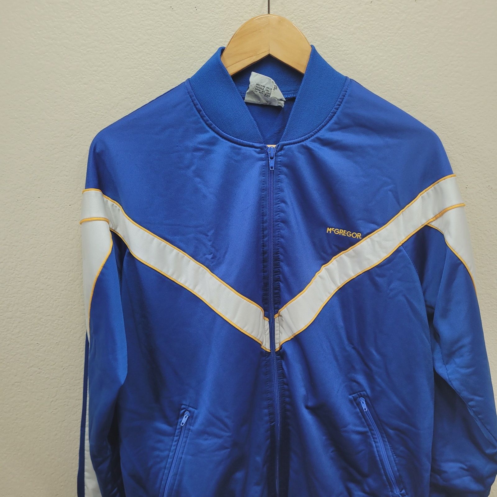 McGregor VTG 70s 80s McGregor Track Jacket M Chevron Full Zip Size US M / EU 48-50 / 2 - 2 Thumbnail