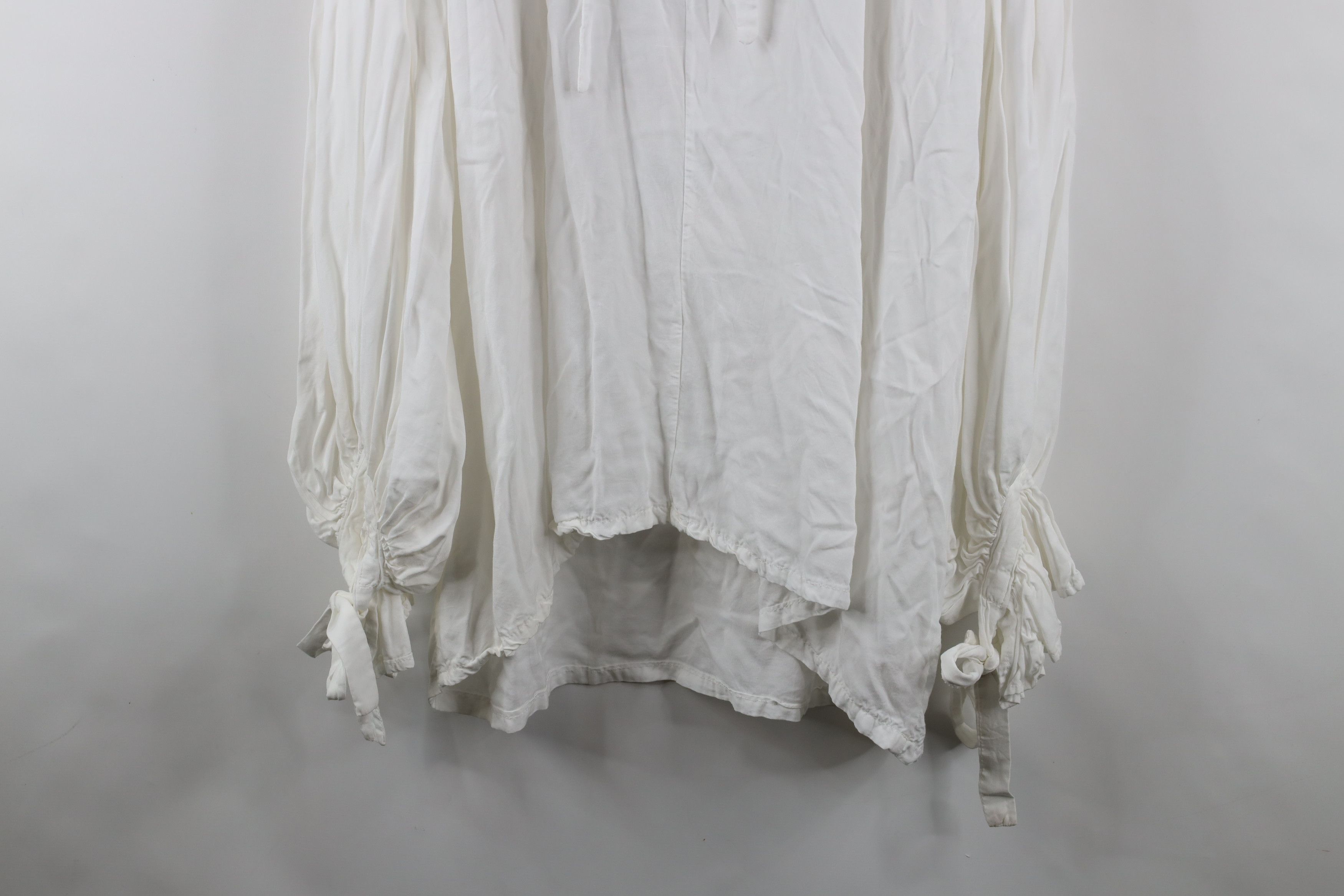 Vintage Vintage 90s Renaissance Ruffled Lace Up Collared Shirt White Size US XXL / EU 58 / 5 - 3 Thumbnail