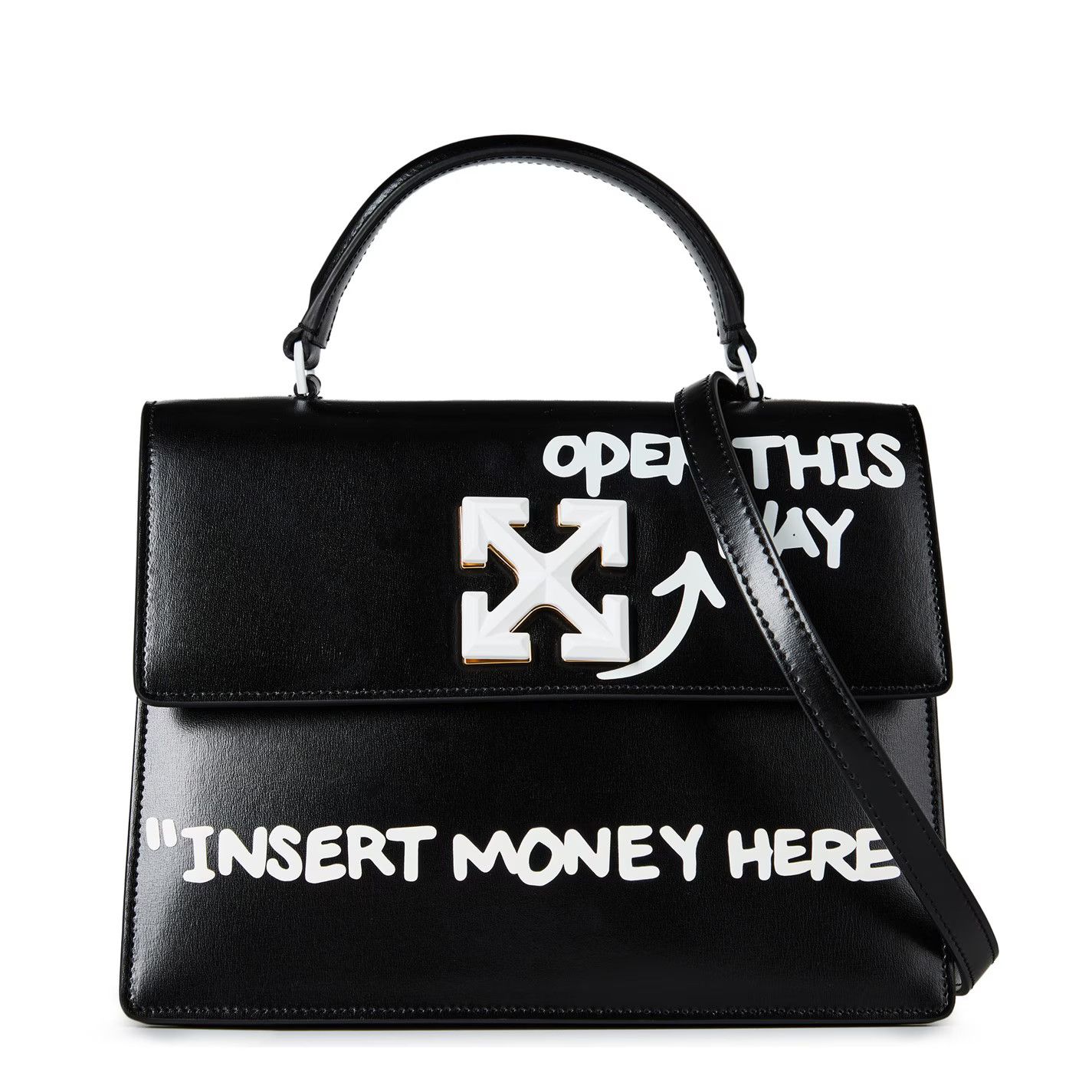 Off-White o1g2r1mq1224 Size: OS / Jitney 2.8 Handle Bag Black White Size ONE SIZE - 1 Thumbnail