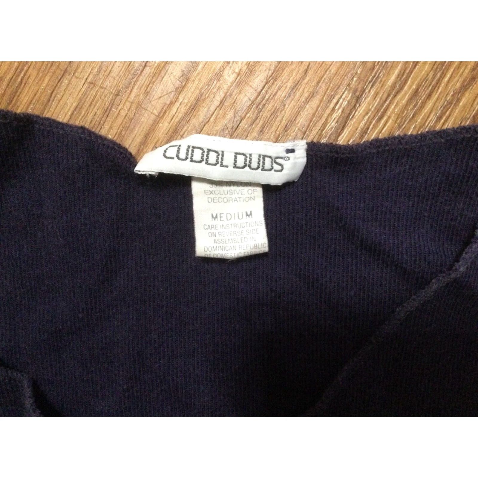 Vintage Cuddl Duds Size Medium Sleeveless Button Tank Navy Cotton/Nylon Size M / US 6-8 / IT 42-44 - 2 Thumbnail