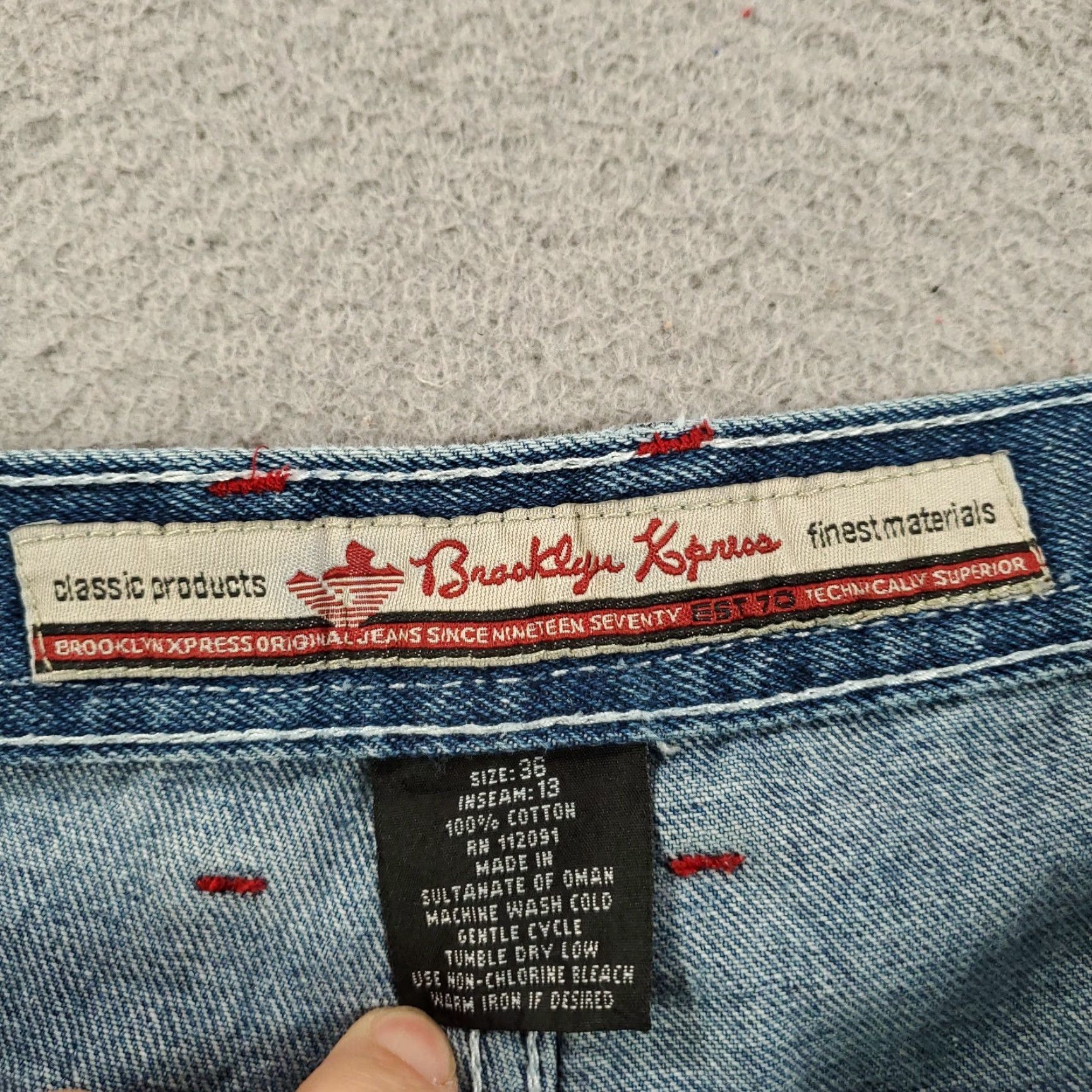 Denime Mens Denim Short 36 Jorts Hip Hop Grunge Relaxed Fit 36x13 Blue Denim Casual 90s Mens Bermuda Shorts Regular 5-Pocket Size US 36 / EU 52 - 5 Thumbnail